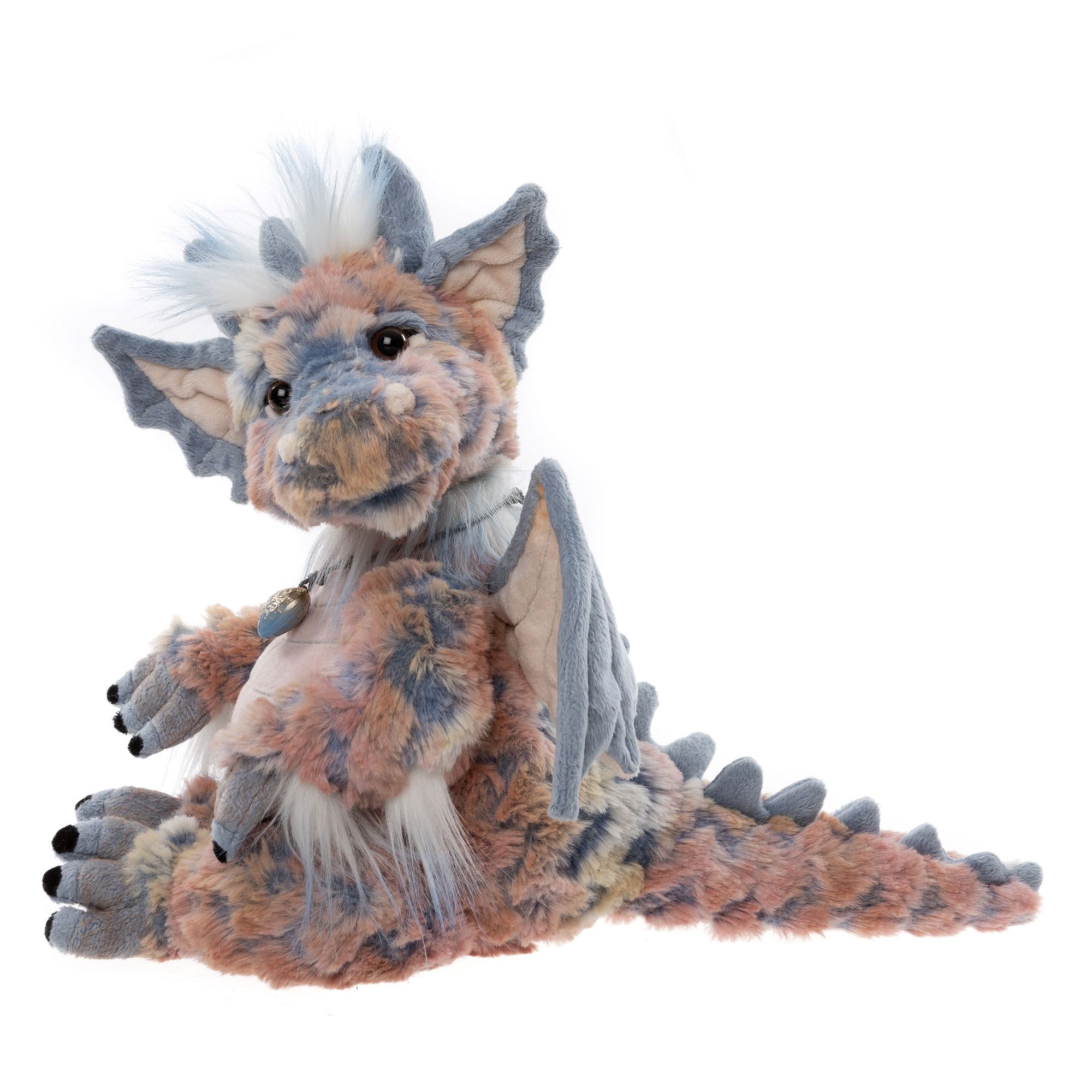 CHARLIE BEARS® Plüschdrache Nova mit Kette Höhe ca. 38cm