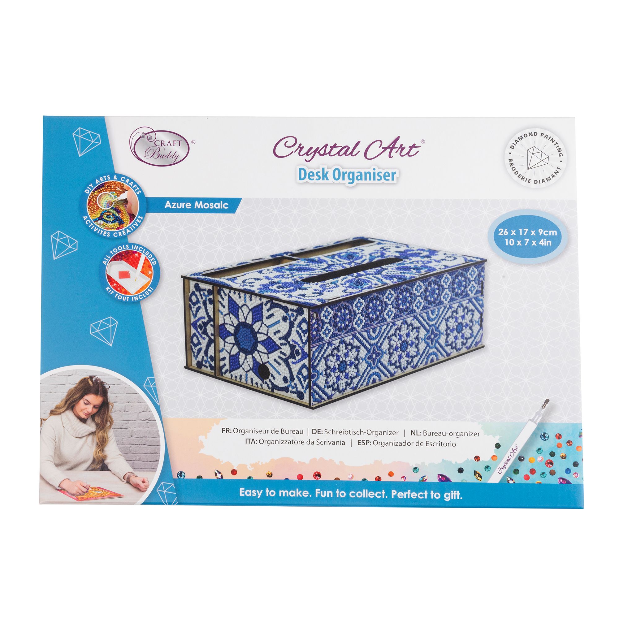 CRAFT BUDDY™ Diamond Painting Tücherbox ca. 26x17x9cm 6tlg.