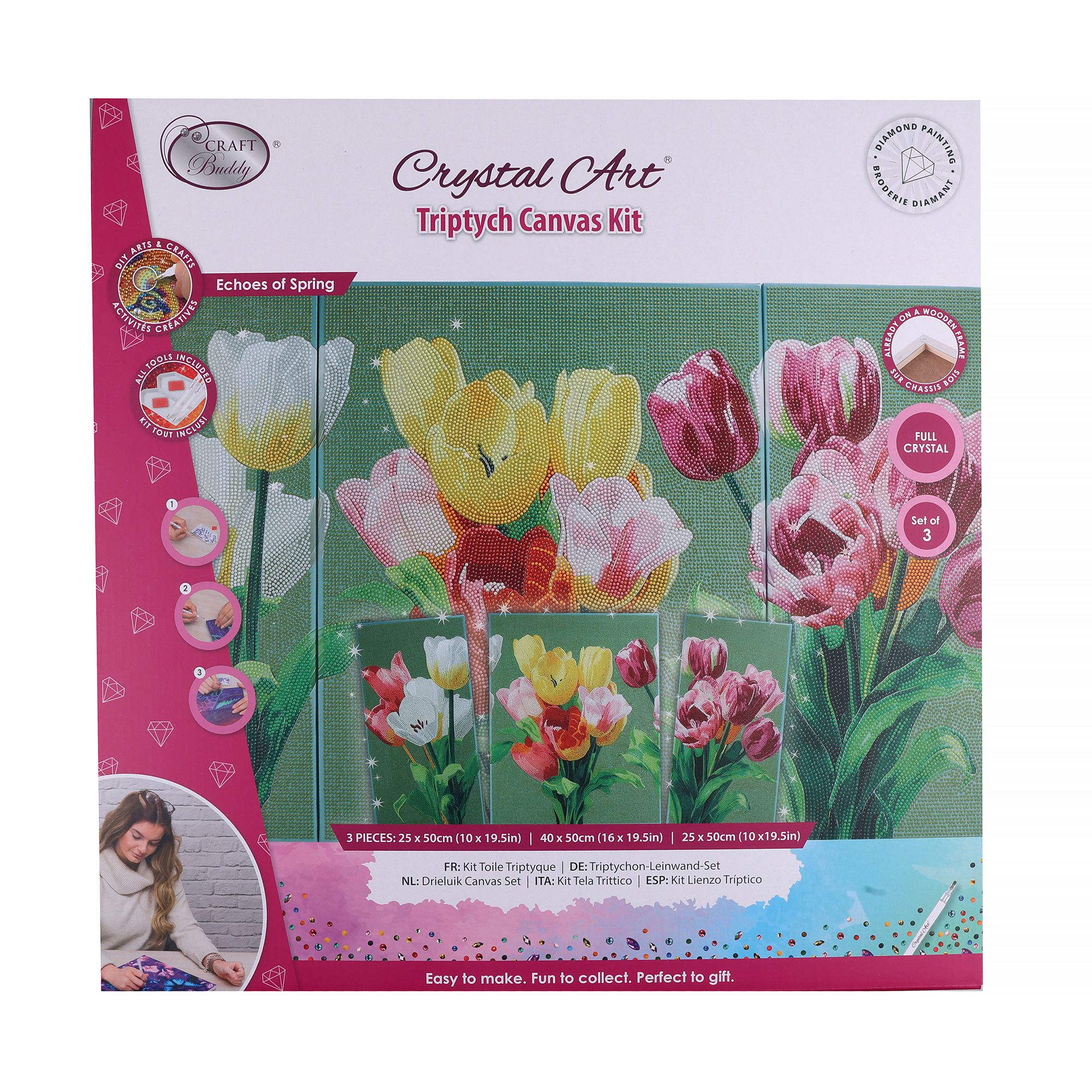 CRAFT BUDDY™ Diamond Painting Triptychon 90x50cm zum Nachlegen 7tlg.