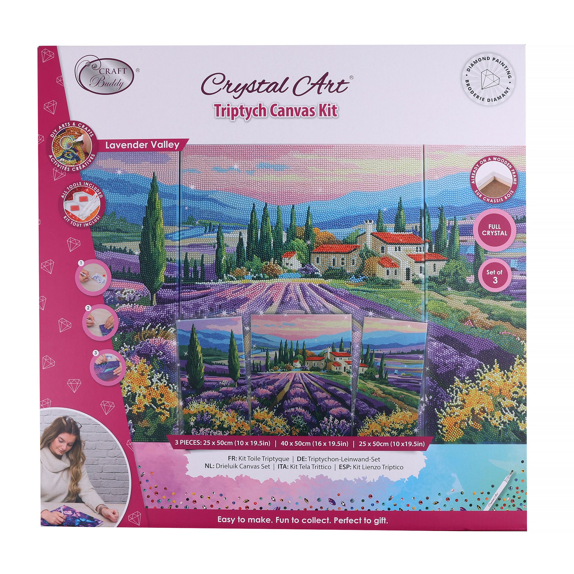 CRAFT BUDDY™ Diamond Painting Triptychon 90x50cm zum Nachlegen 7tlg.