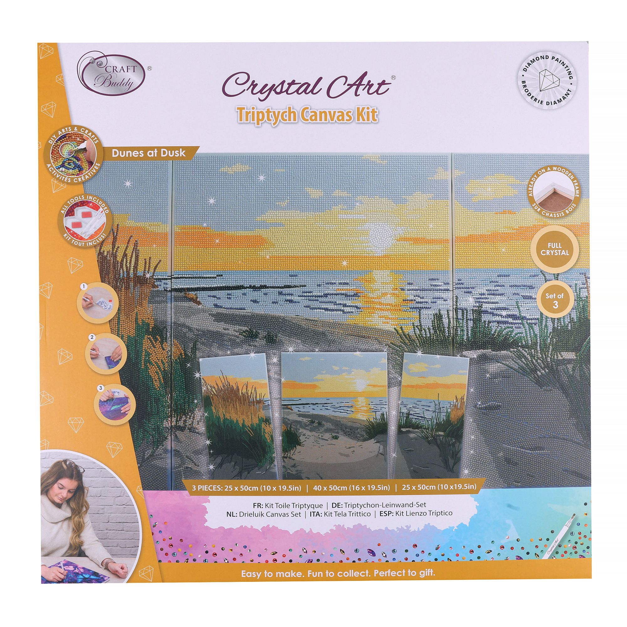 CRAFT BUDDY™ Diamond Painting Triptychon 90x50cm zum Nachlegen 7tlg.