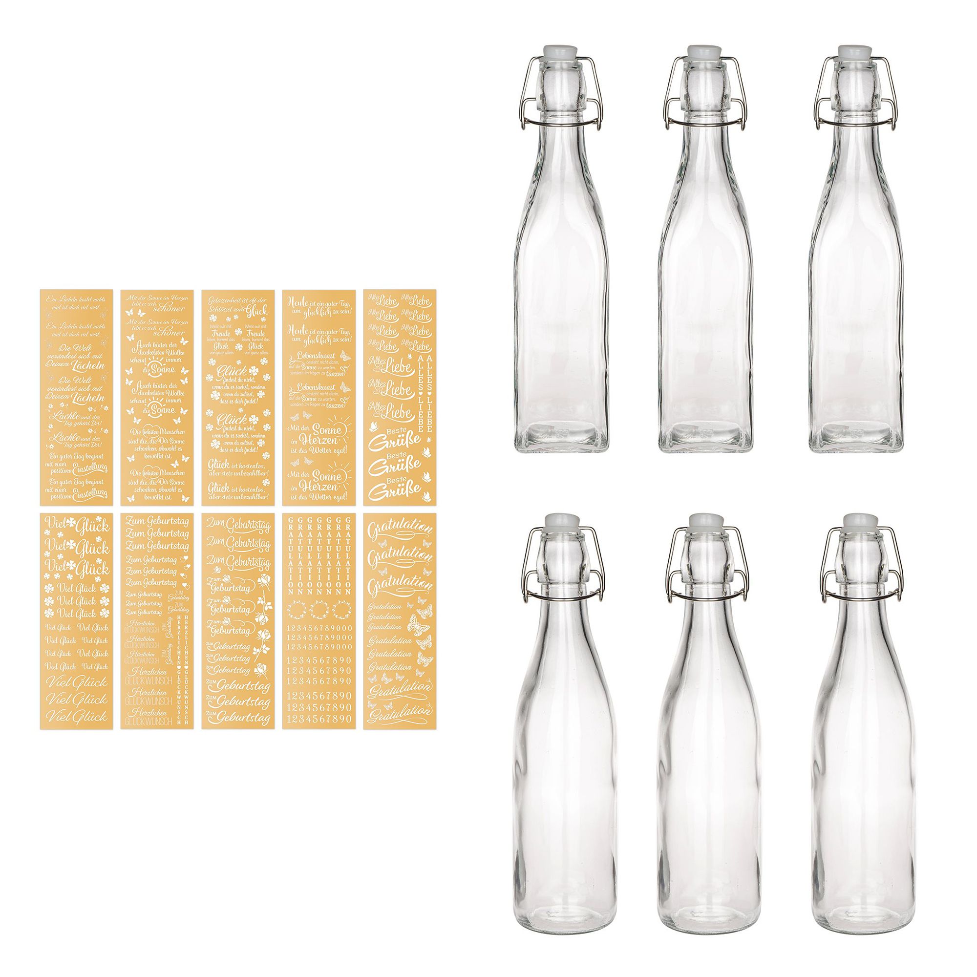 KARIN JITTENMEIER Kreativ-Set Glasflaschen & Premium Transfers 17tlg.