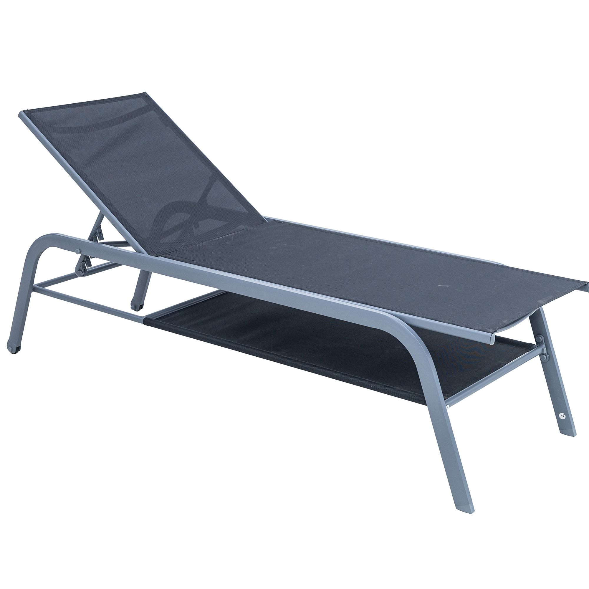 GREEN LOUNGE Gartenliege mit Ablagefläche & integrierten Rollen inkl. Auflage