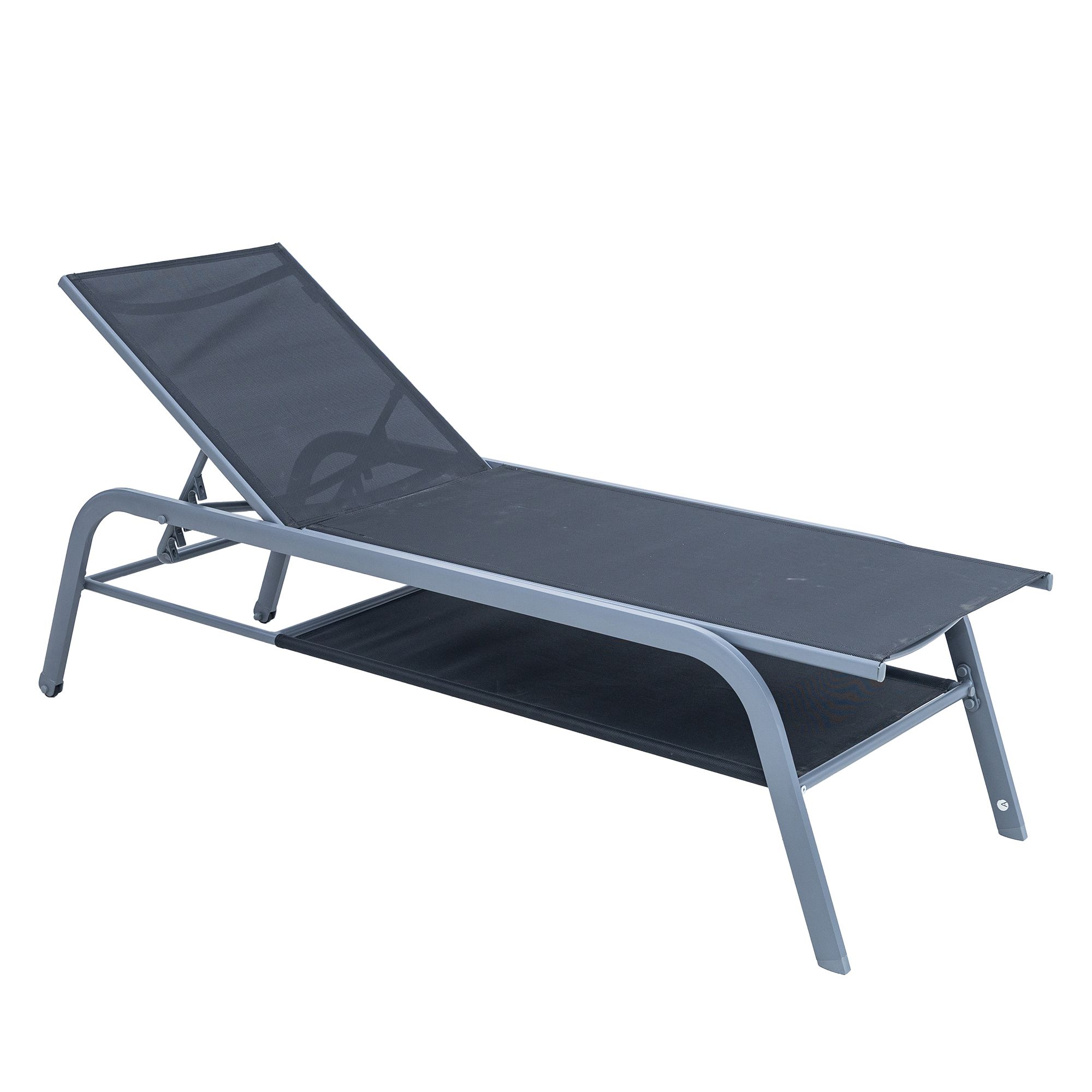 GREEN LOUNGE Gartenliege mit Ablagefläche & integrierten Rollen inkl. Auflage