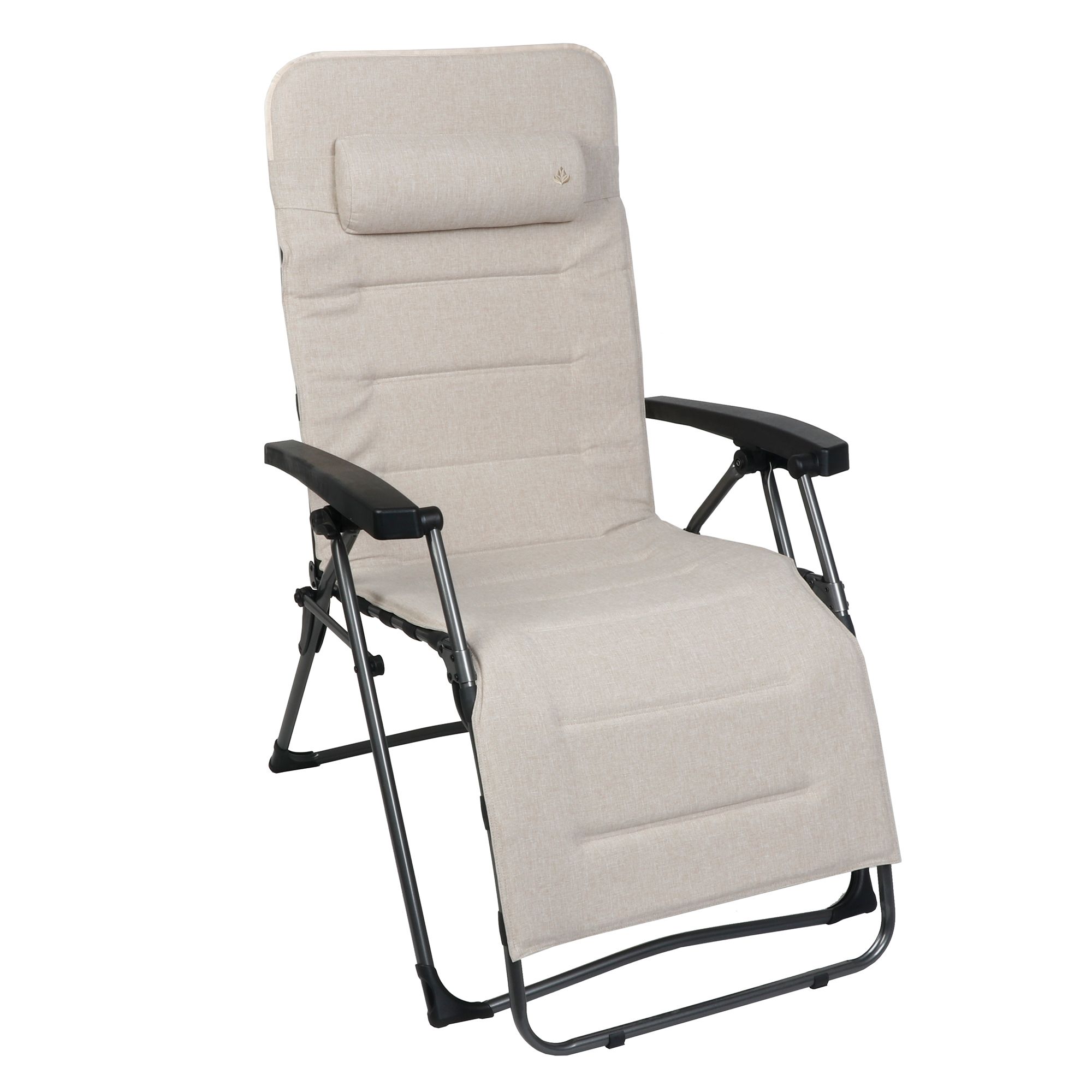 GREEN LOUNGE XL-Relaxliege gepolstert belastbar bis 140kg inkl. Nackenkissen