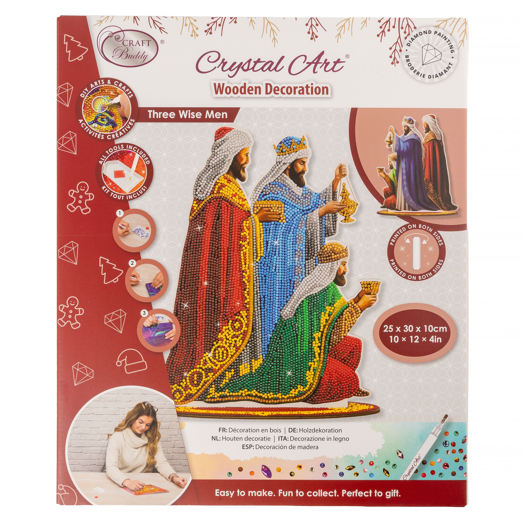 CRAFT BUDDY™ Diamond Painting Heilige Drei Könige ca. 23x35x10cm 5tlg.