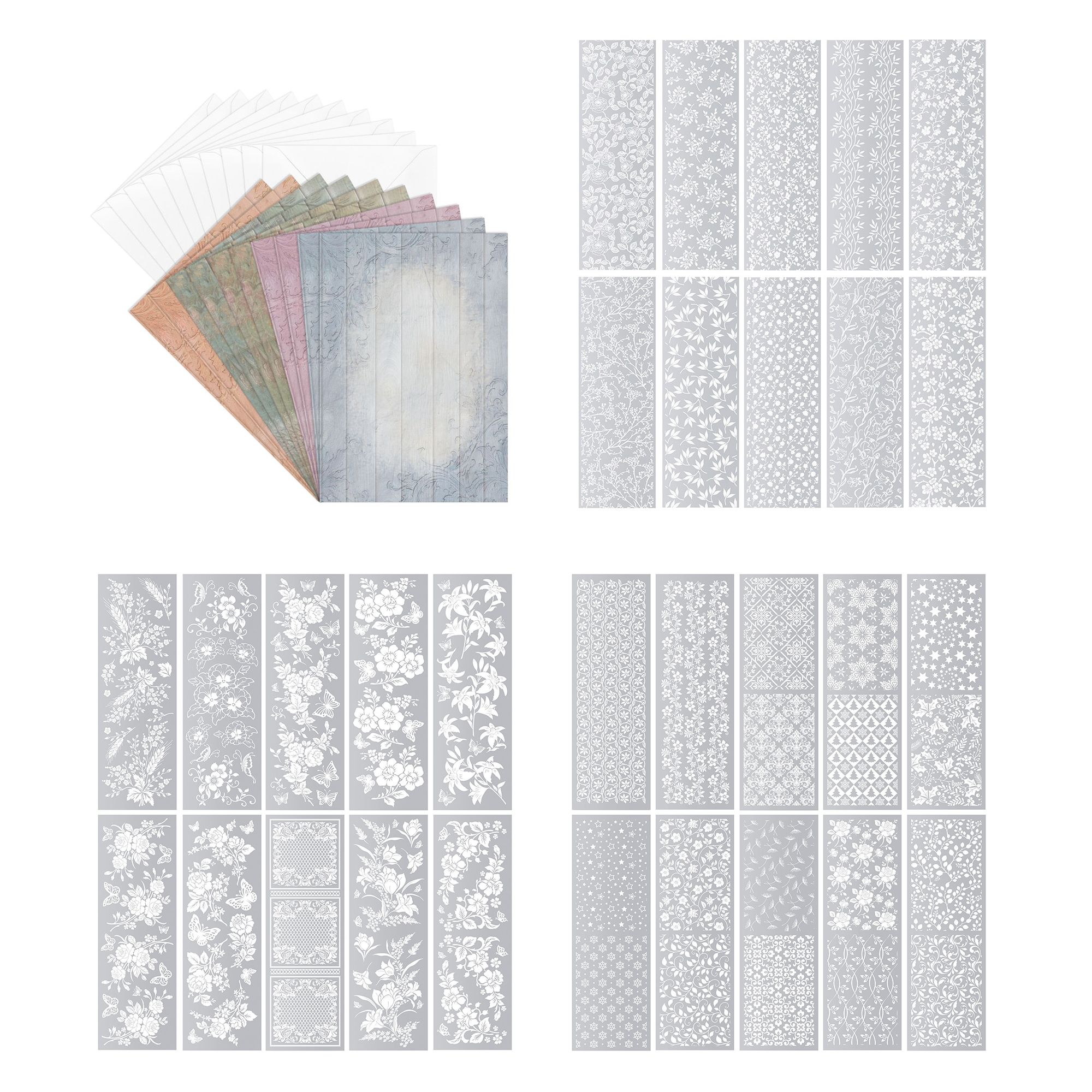 KARIN JITTENMEIER Grußkarten-Set Motivkarten & Premium Transfers 73tlg.