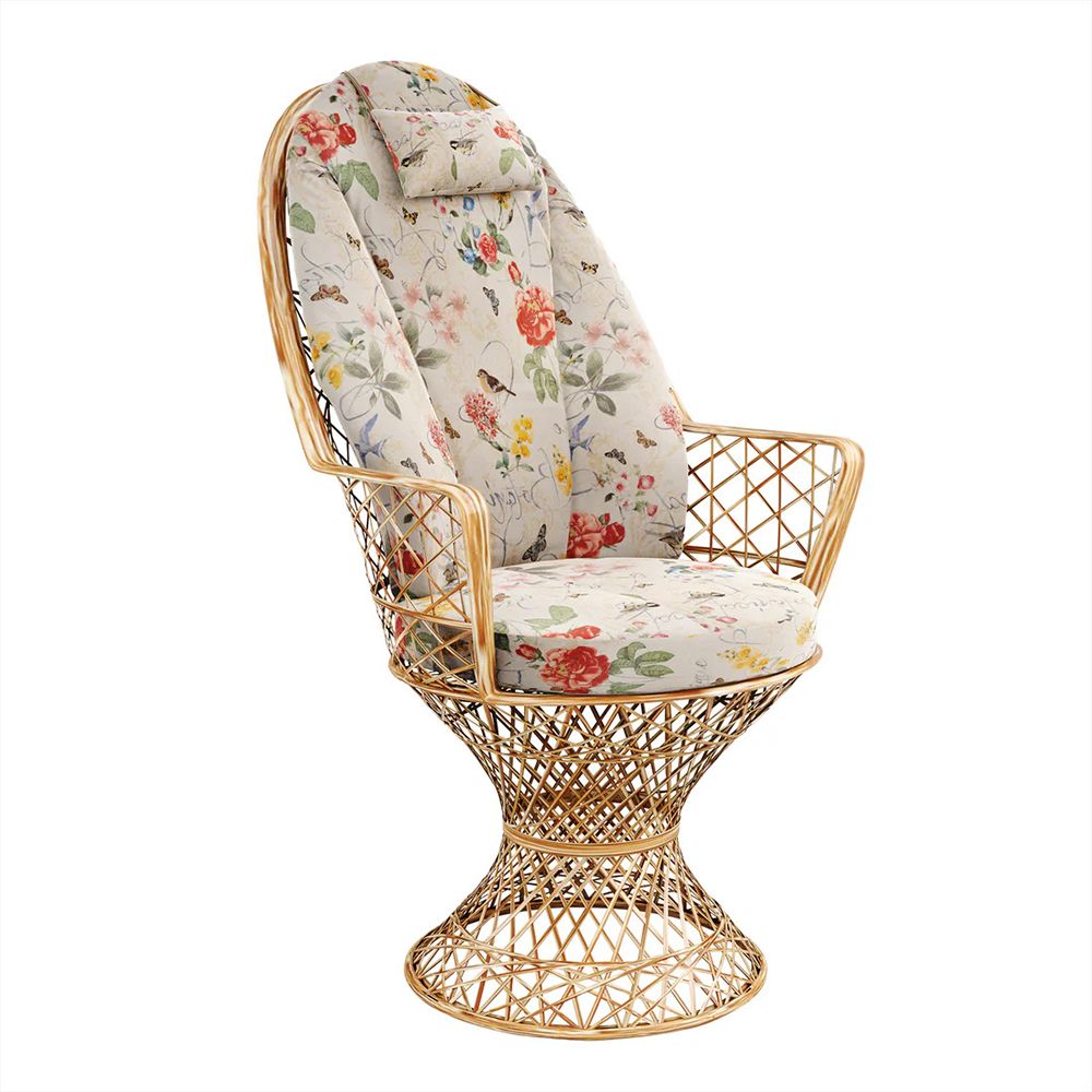 MASSON® Fiberglasmöbel XL-Romantiksessel Saphir & Auflage H. 116, B.63, T. 85cm