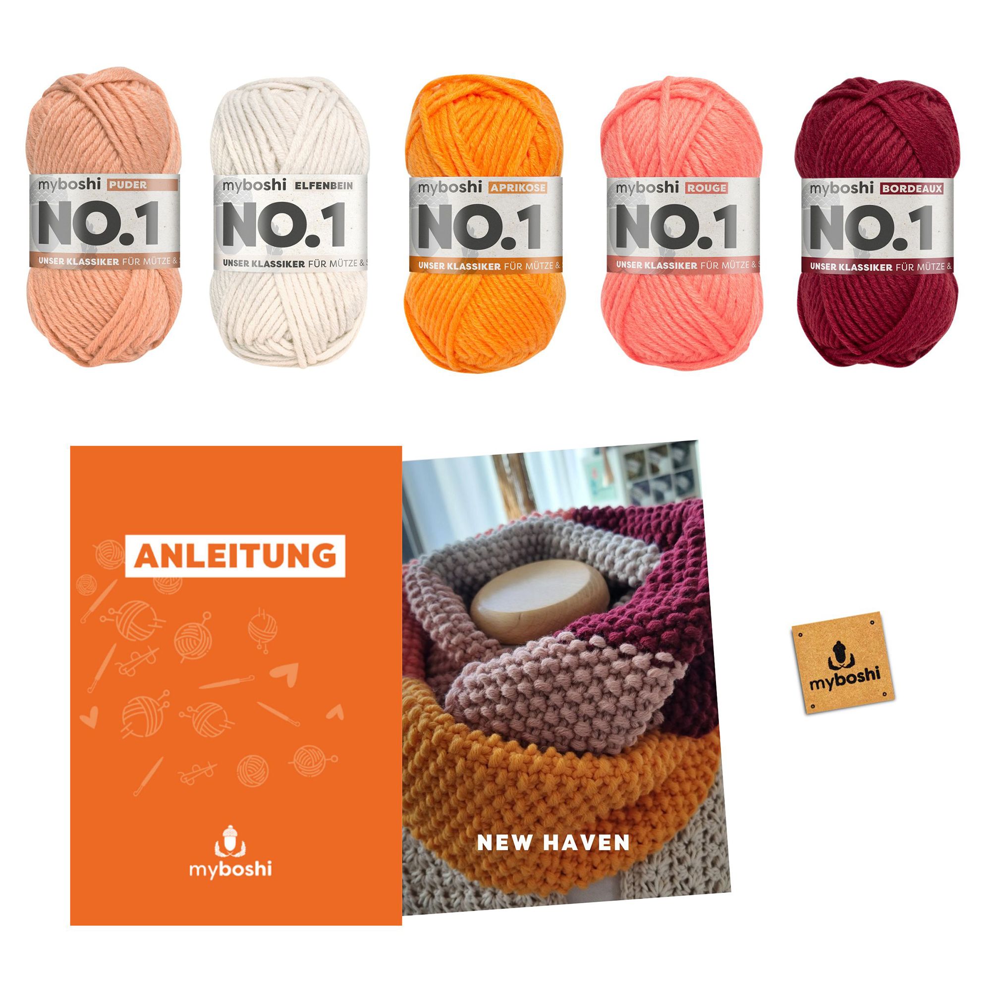 myboshi Strick-Set Schlauchschal New Heaven 6tlg.