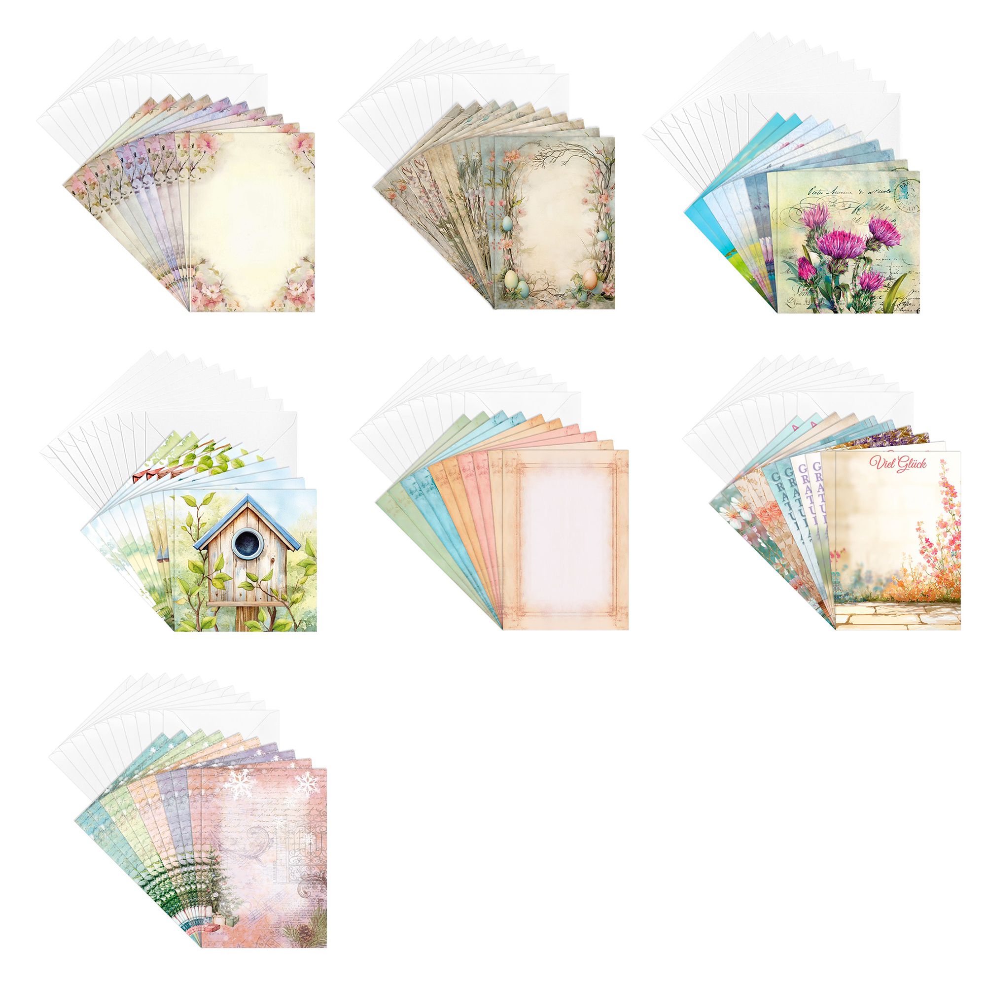 KARIN JITTENMEIER Grußkarten-Set Motivkarten versch. Designs 140tlg.