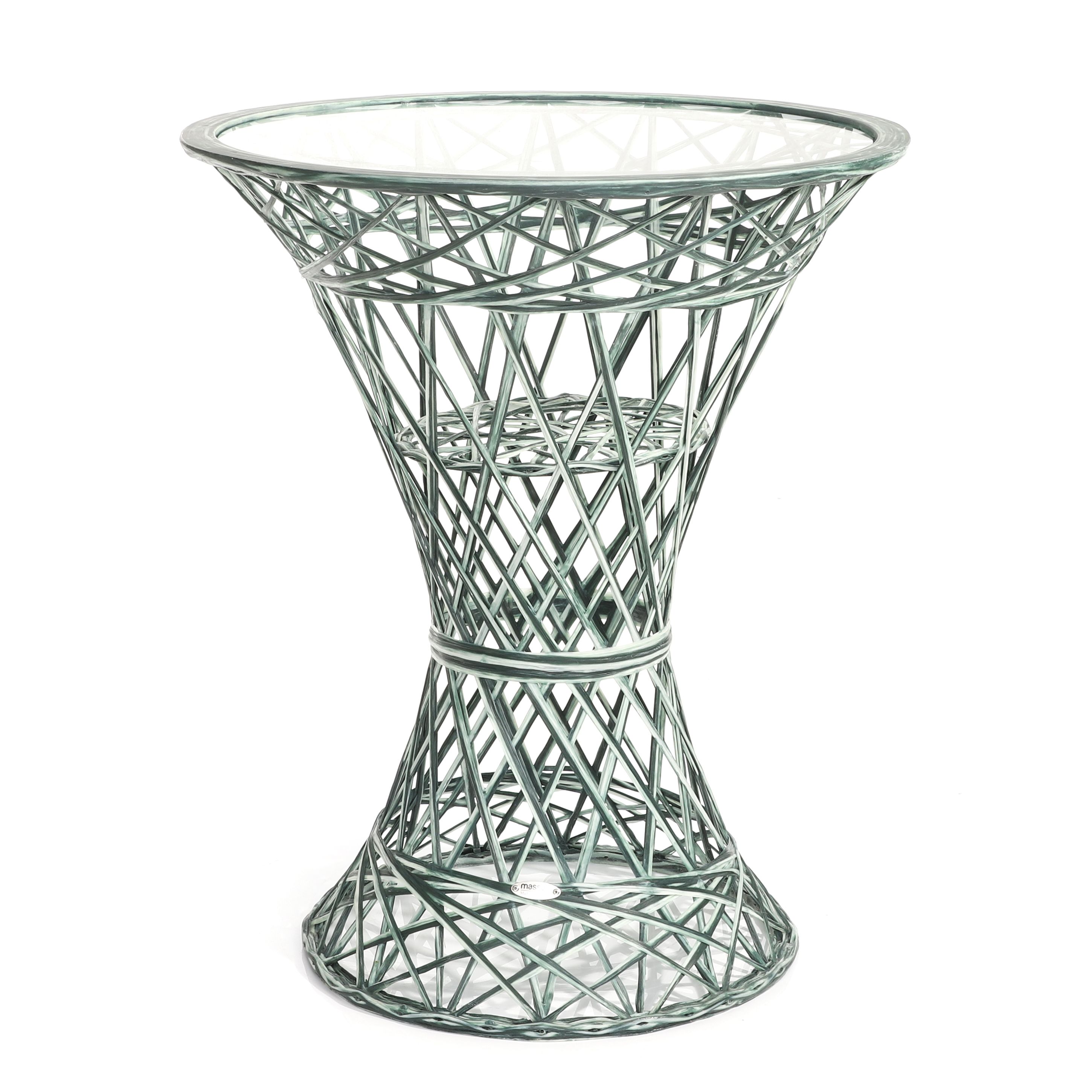 MASSON® Fiberglasmöbel Tisch inkl. Glasplatte Ø 62cm