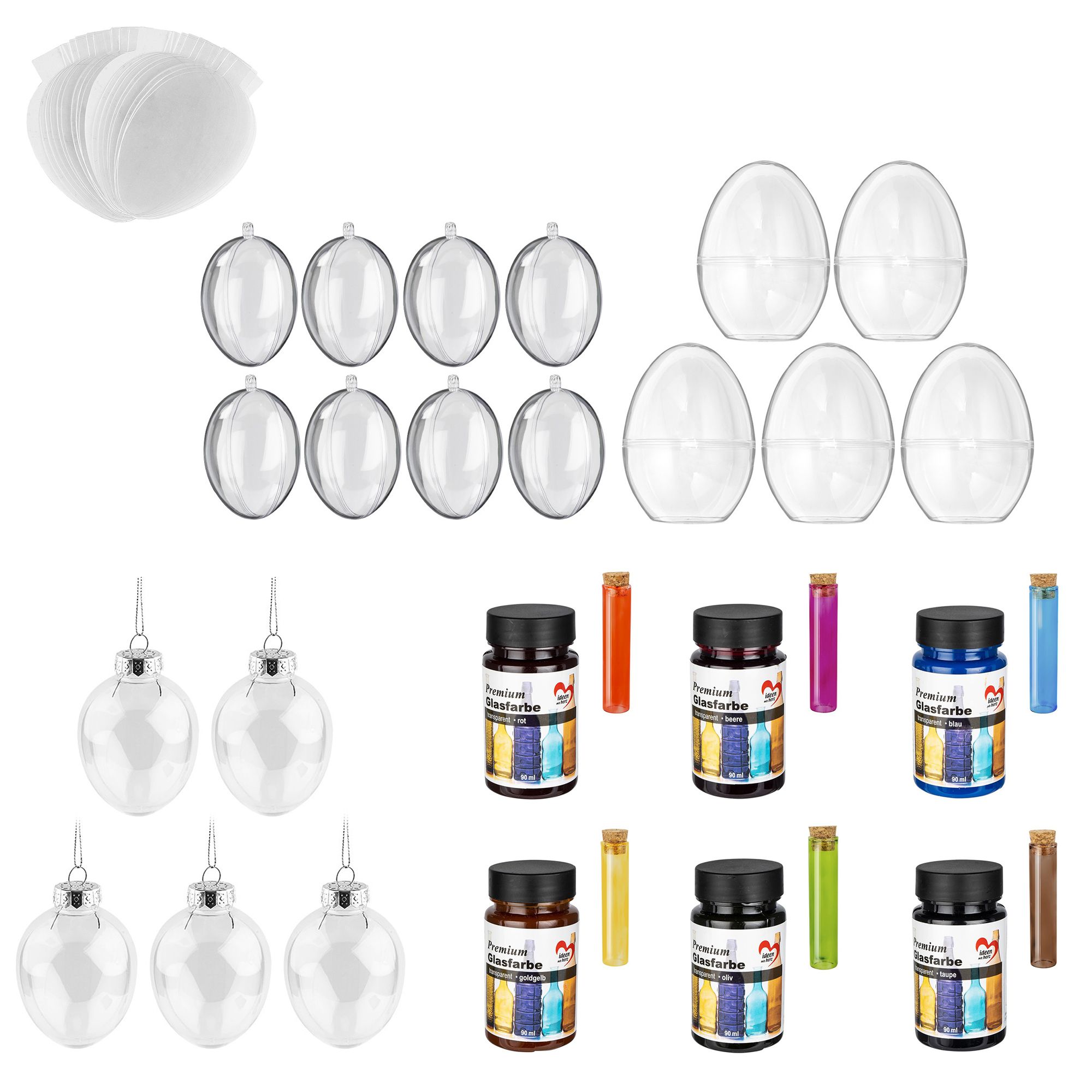 KARIN JITTENMEIER Kreativfarben-Set transparente Eier & Glasfarben 52tlg.