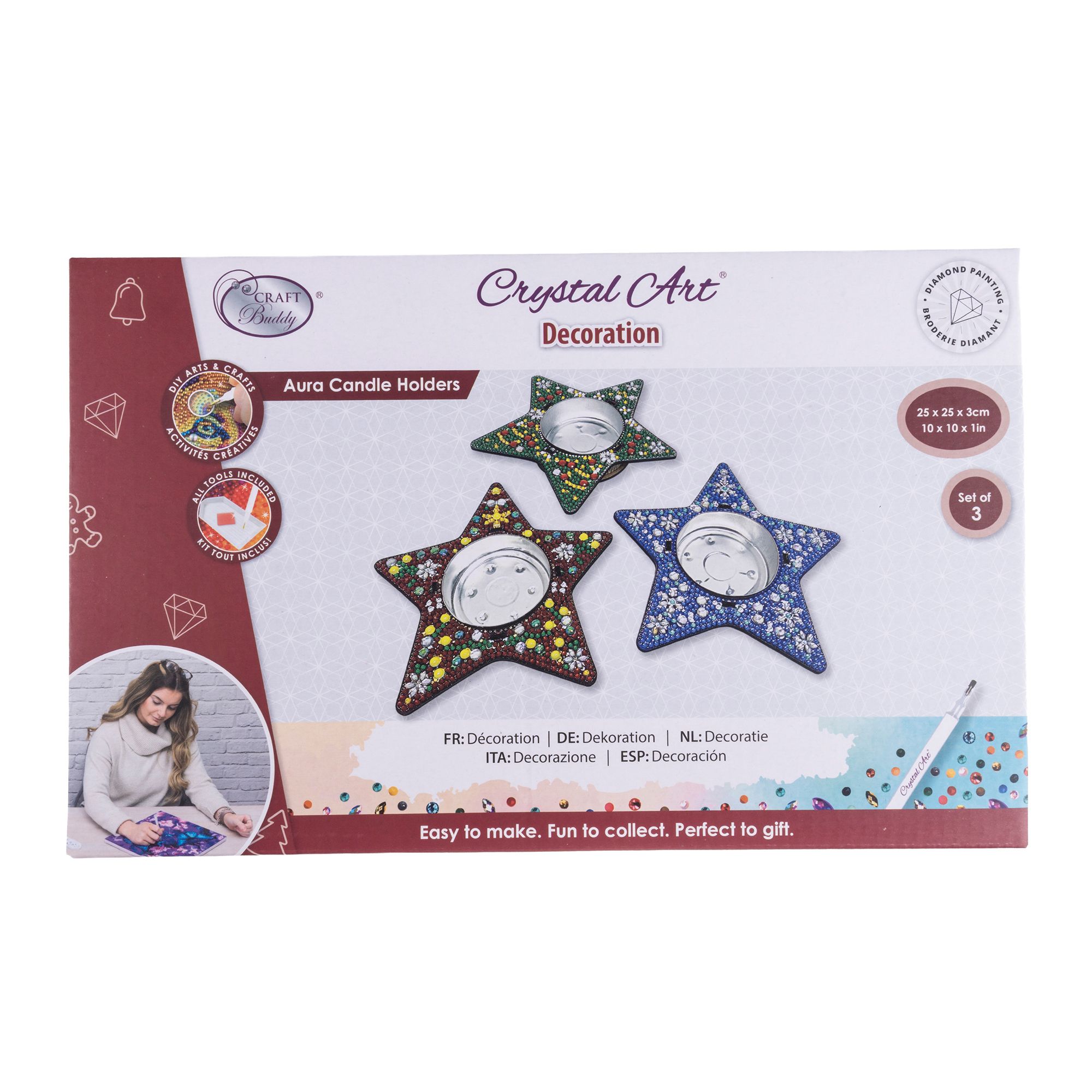 CRAFT BUDDY™ Diamond Painting Teelichthalter ca. 19,5x19,5x6cm 8tlg.
