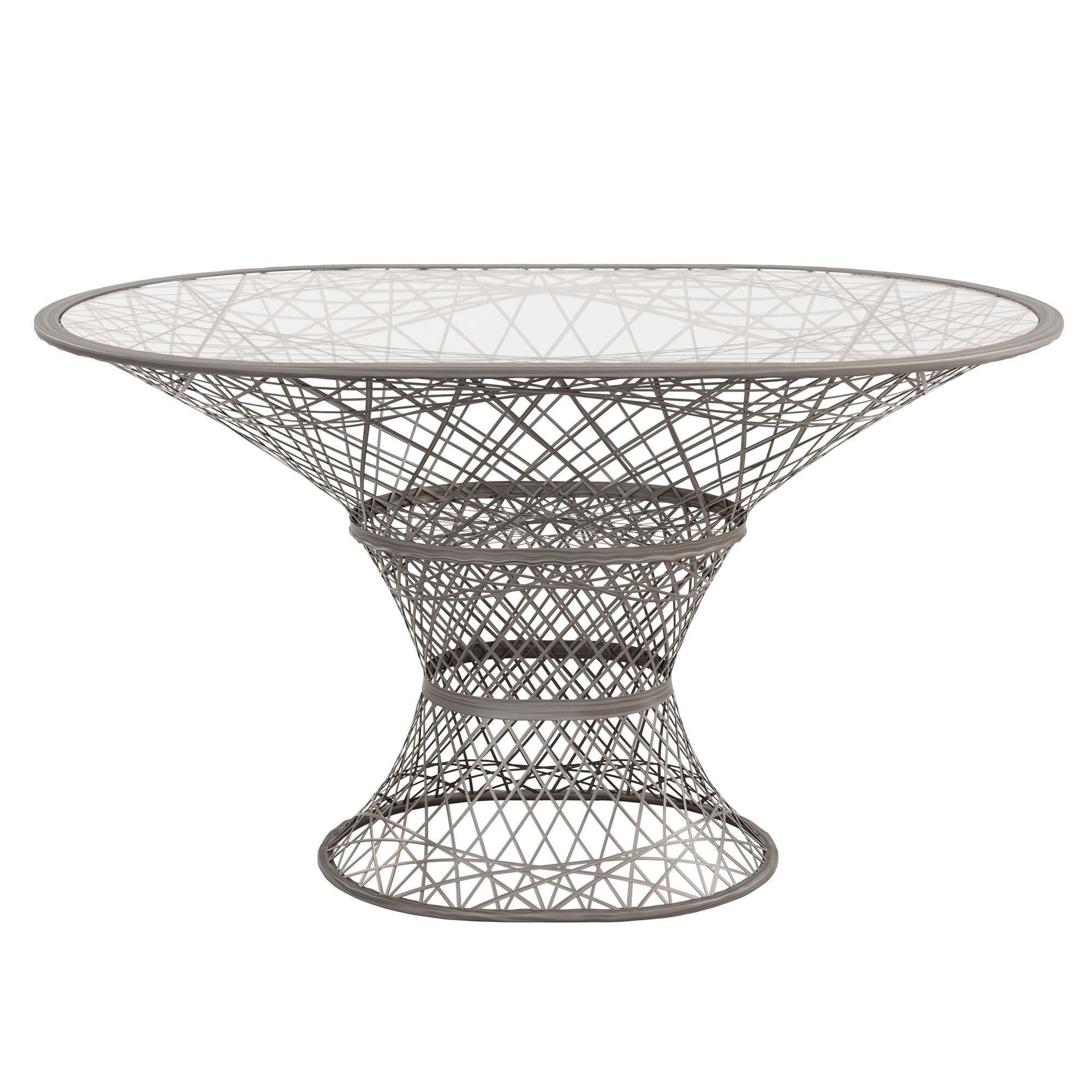 MASSON® Fiberglasmöbel ovaler Tisch inkl. Glasplatte 73x80x120cm