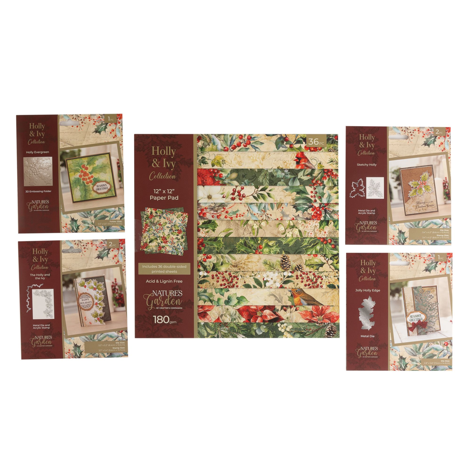 CRAFTER'S COMPANION™ Kreativ-Set Nature´s Garden Holly & Ivy 42tlg.