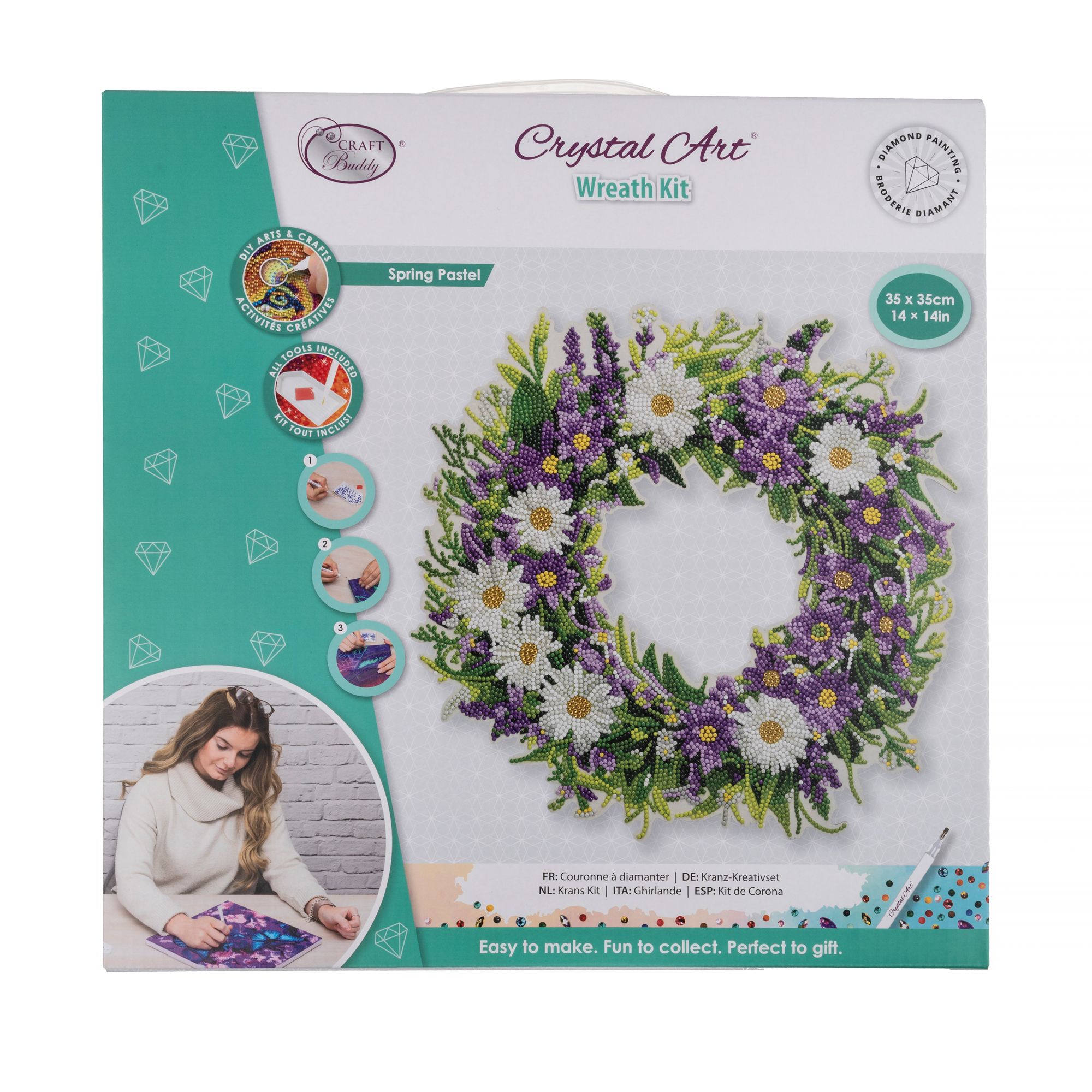 CRAFT BUDDY™ Diamond Painting Blumenkranz ca. 35cmd. 6tlg.