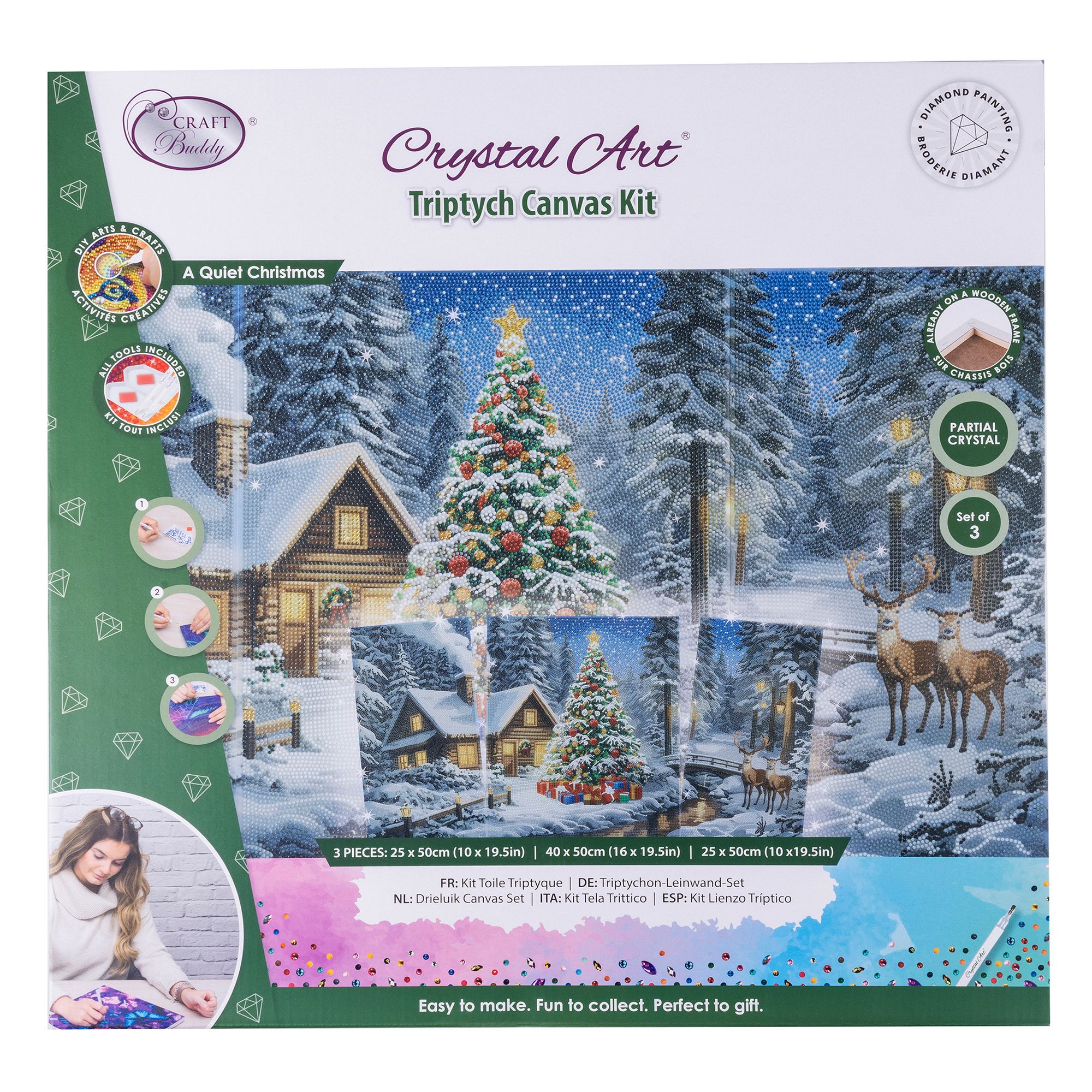 CRAFT BUDDY™ Diamond Painting Triptychon 90x50cm zum Nachlegen 7tlg.
