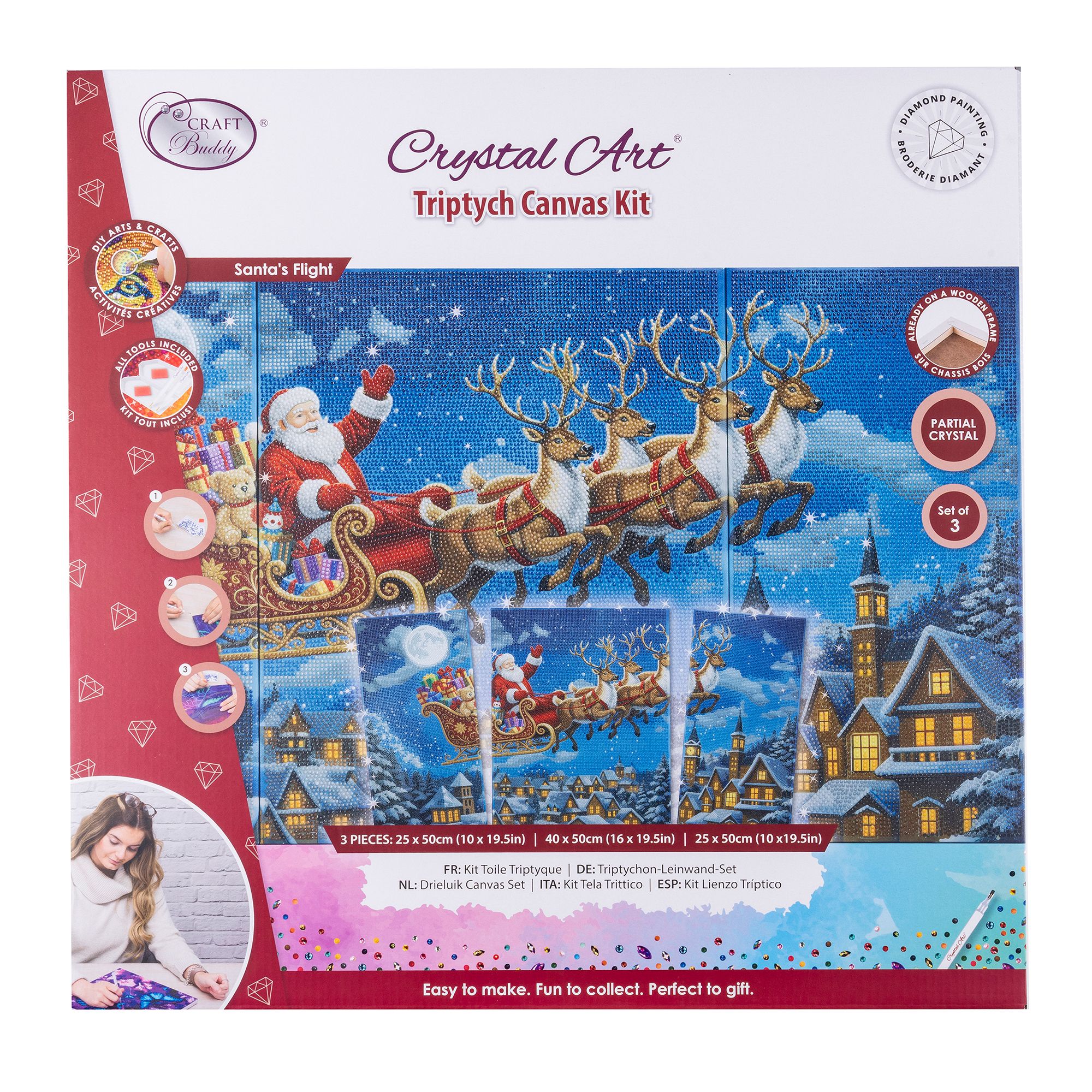 CRAFT BUDDY™ Diamond Painting Triptychon 90x50cm zum Nachlegen 7tlg.
