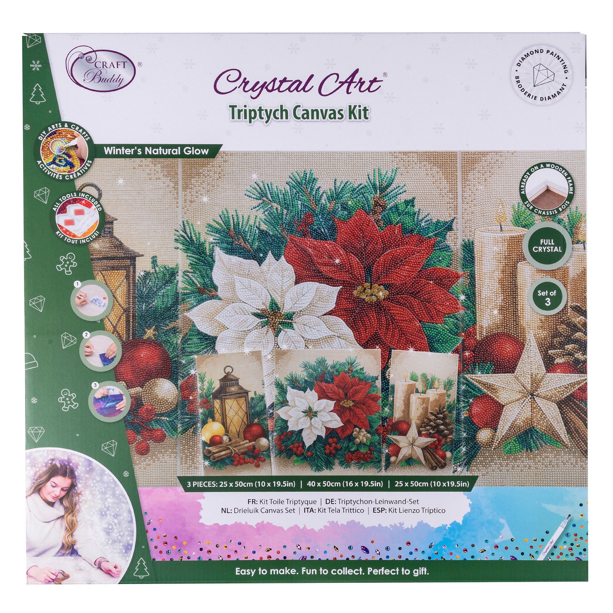 CRAFT BUDDY™ Diamond Painting Triptychon 90x50cm zum Nachlegen 7tlg.