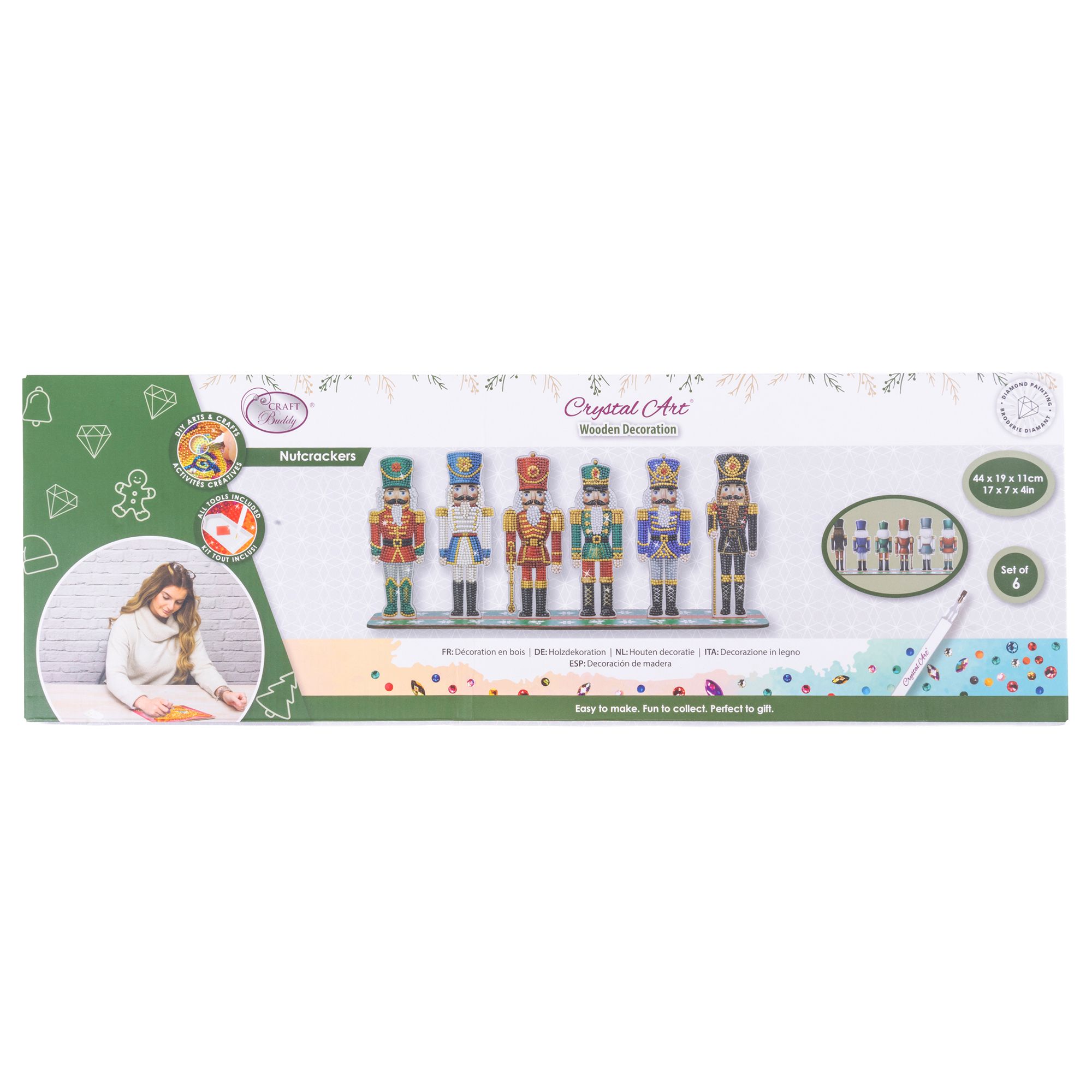 CRAFT BUDDY™ Diamond Painting Nussknacker ca. 45x11x19cm 5tlg