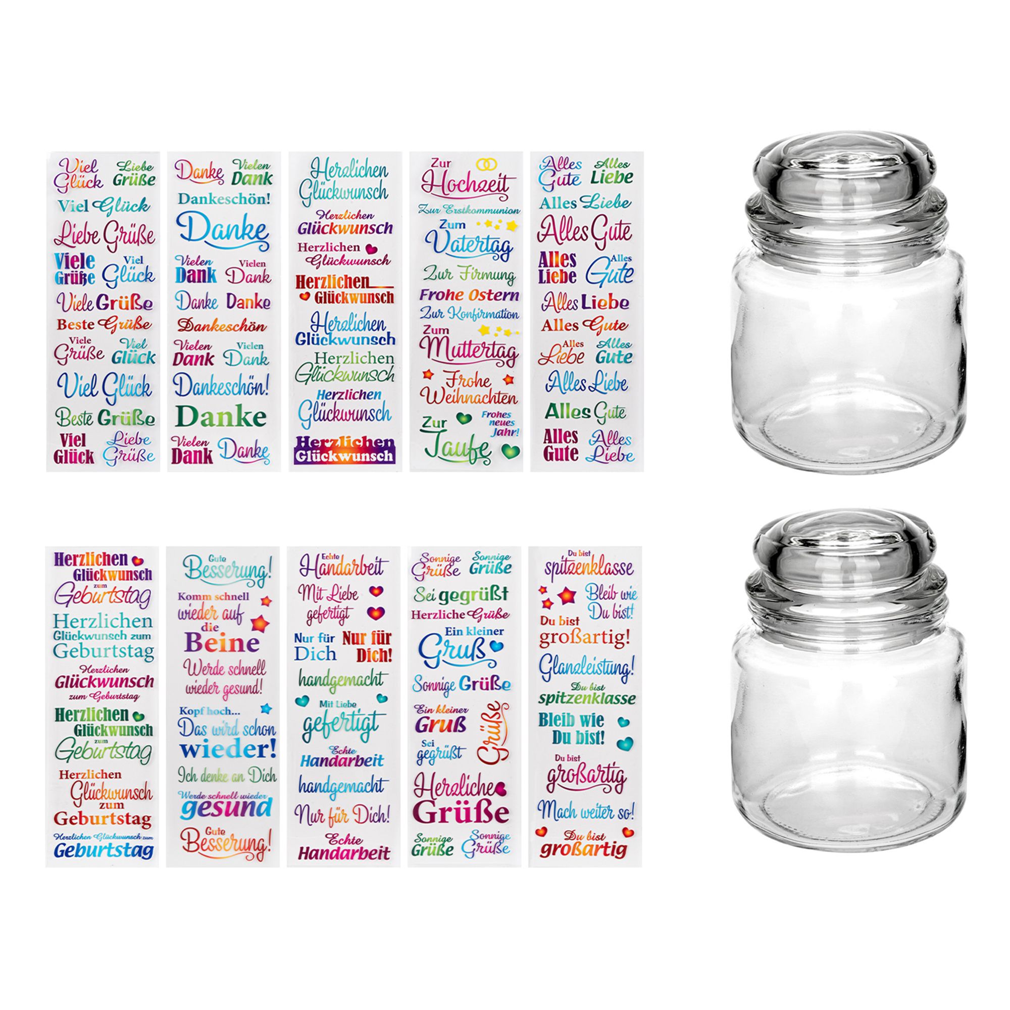 KARIN JITTENMEIER Kreativ-Set Glas Relieftransfers& Glas Bonbonieren 14tlg.