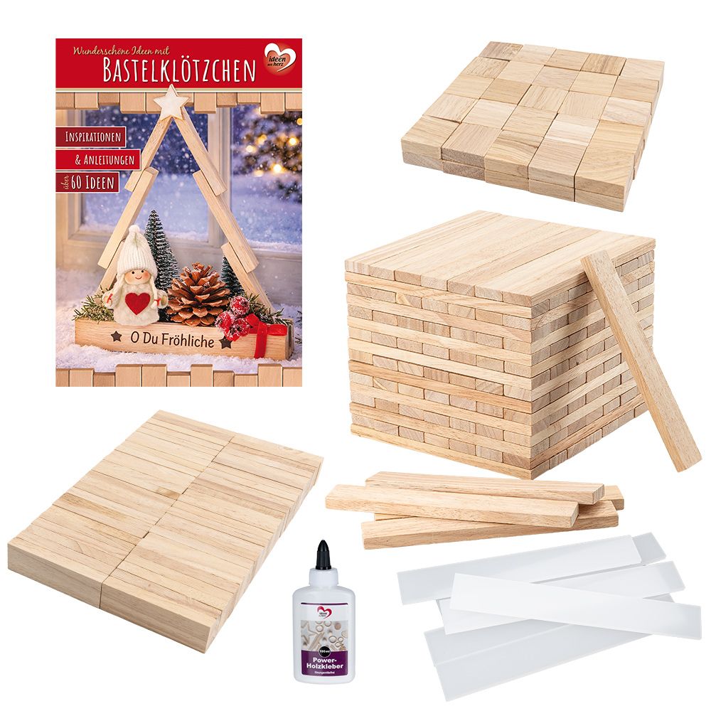 KARIN JITTENMEIER Kreativ-Set Gestalten mit Bastelklötzchen inkl. Ideenheft, 225tlg.