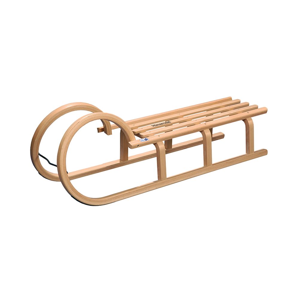 Schlitten aus Buchenholz mit Bockstützen & Hörner