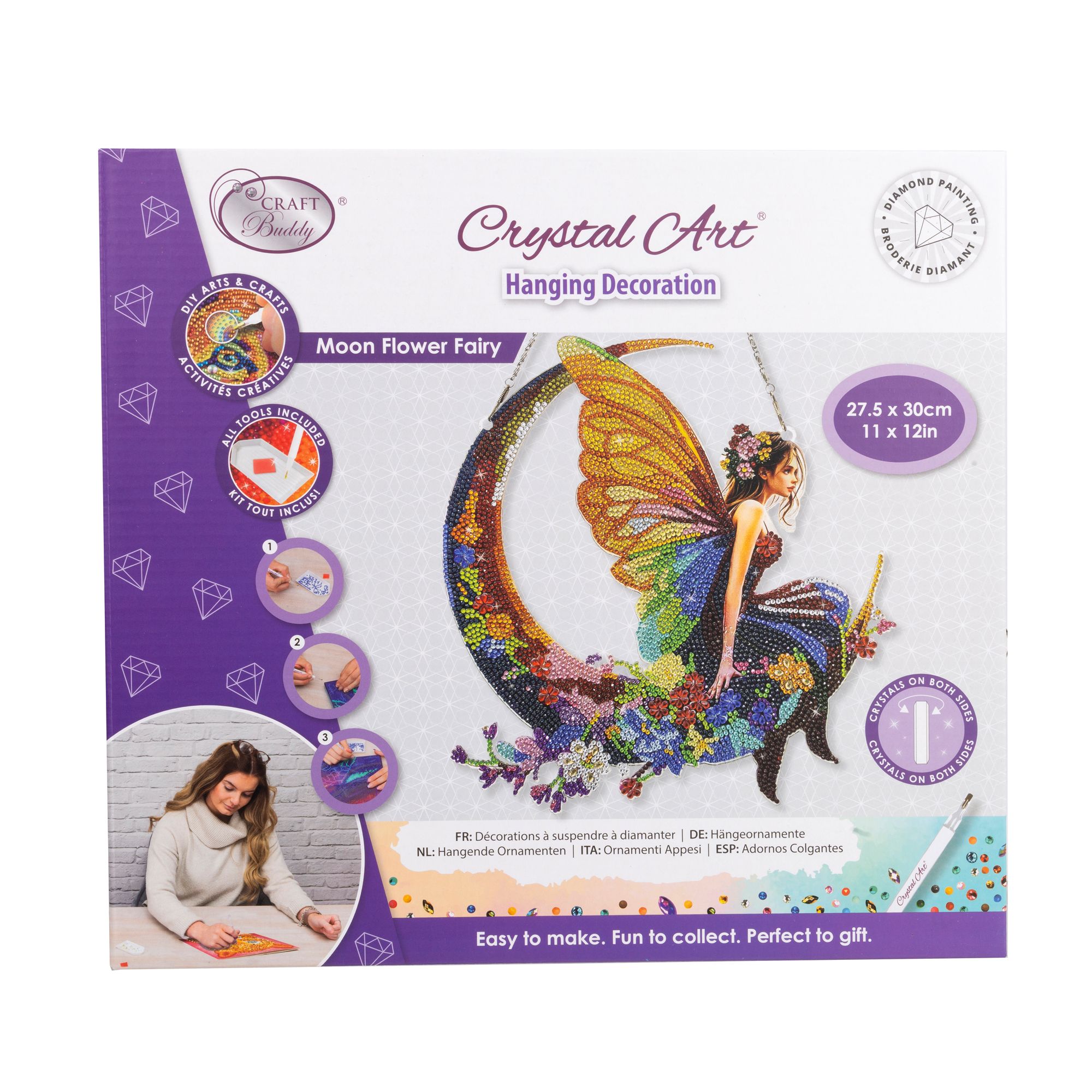 CRAFT BUDDY™ Diamond Painting-Set Elfe im Mond ca. 29x29cm 6tlg.