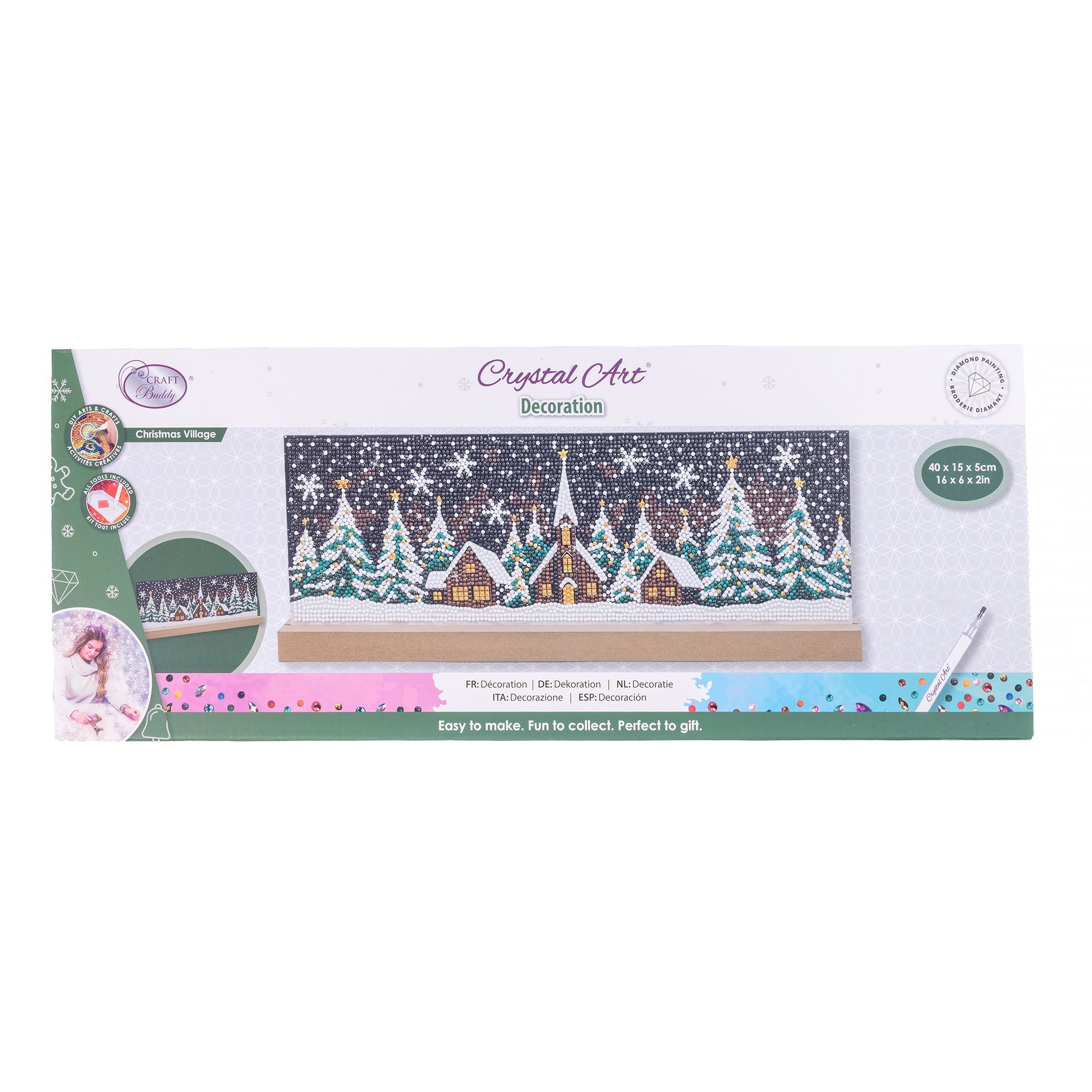 CRAFT BUDDY™ Diamond Painting Winterlandschaft ca. 40x15x5cm 5tlg.