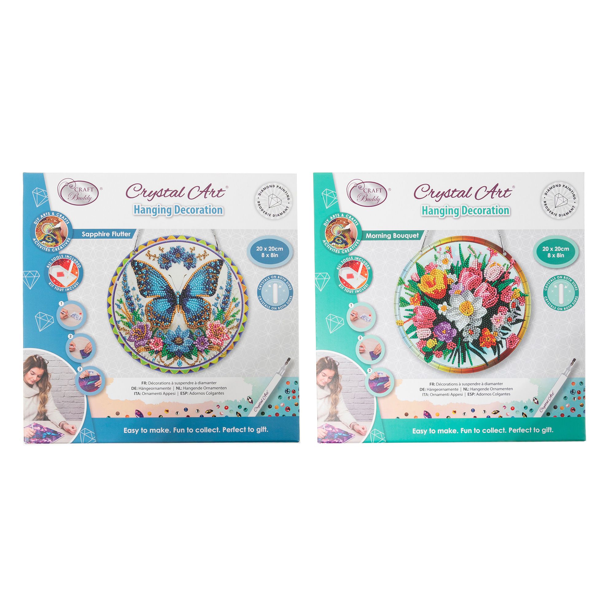 CRAFT BUDDY™ Diamond Painting Fensterbilder Ø ca. 20cm 8tlg.