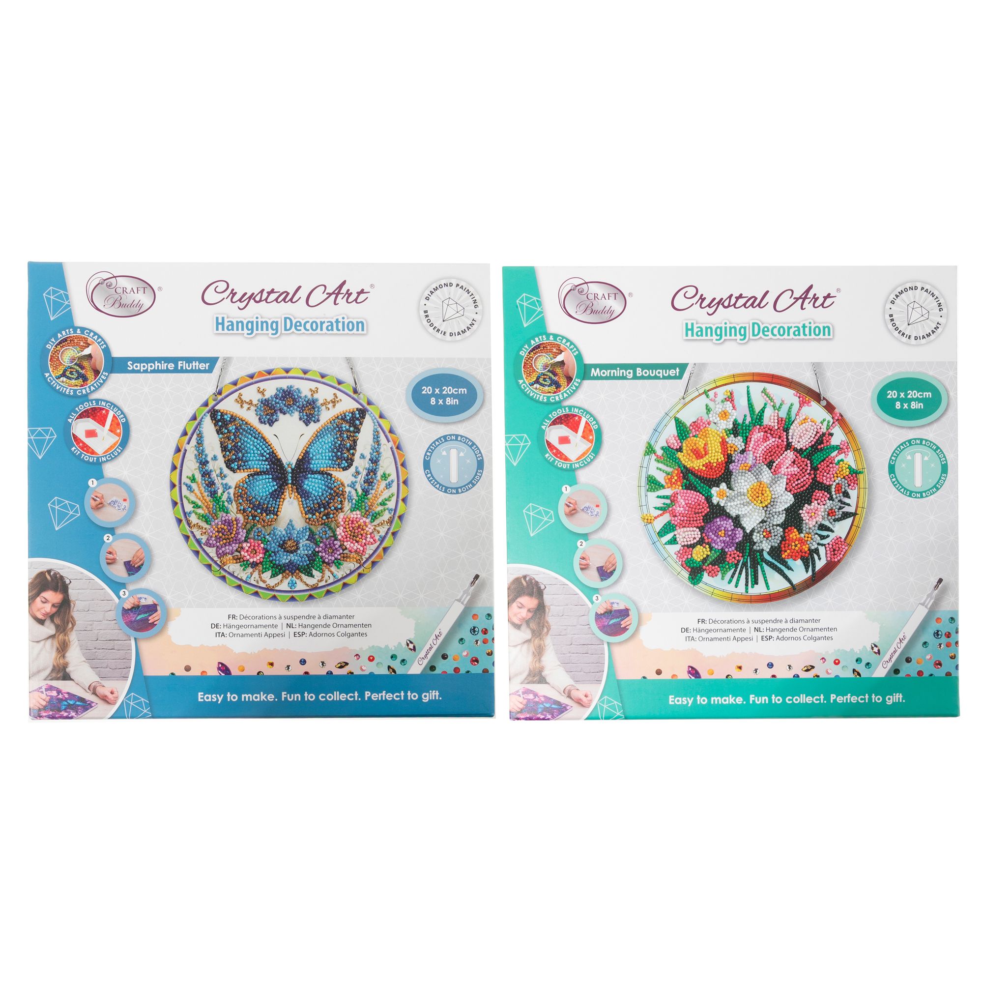 CRAFT BUDDY™ Diamond Painting Fensterbilder Ø ca. 20cm 8tlg.