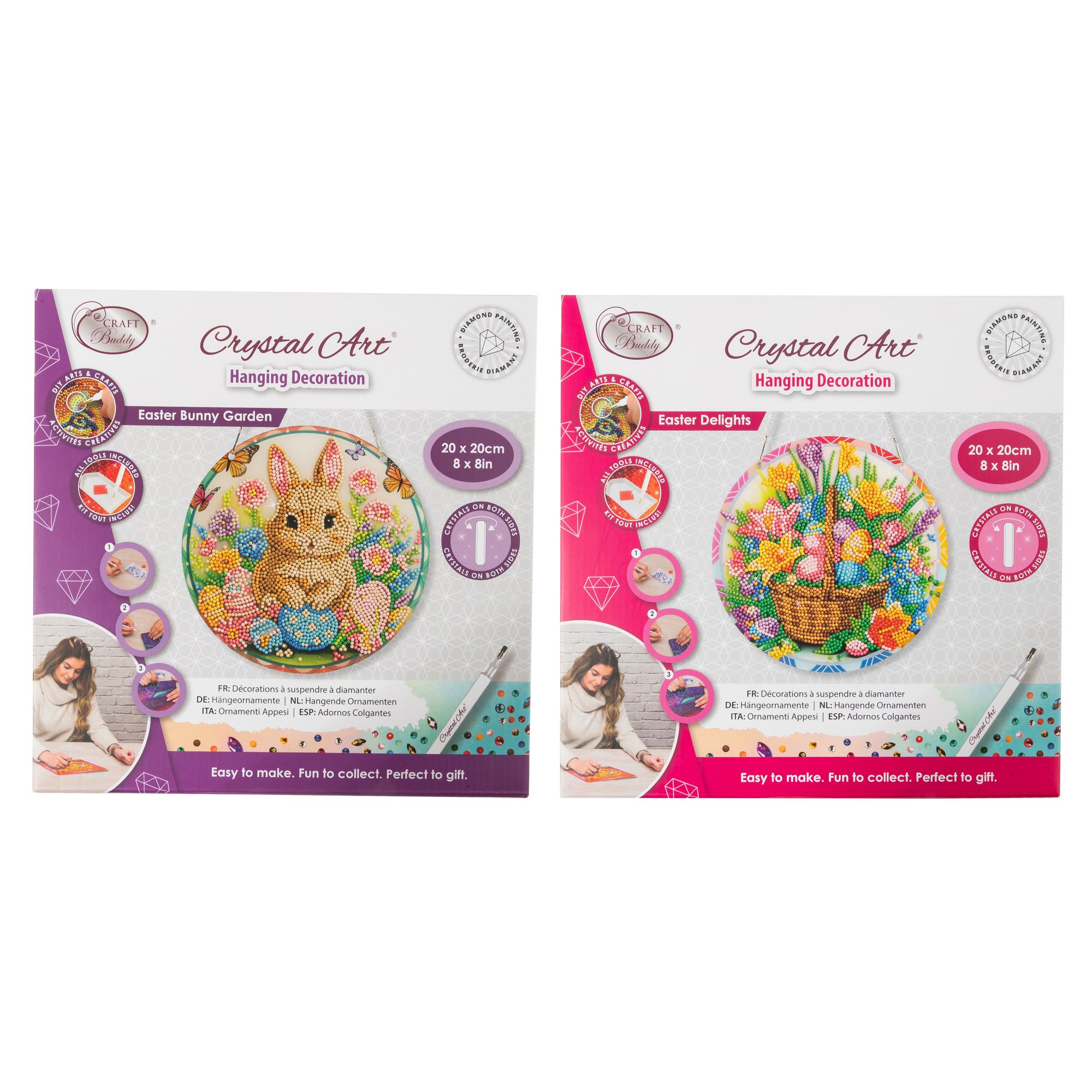 CRAFT BUDDY™ Diamond Painting Fensterbilder Ø ca. 20cm 8tlg.