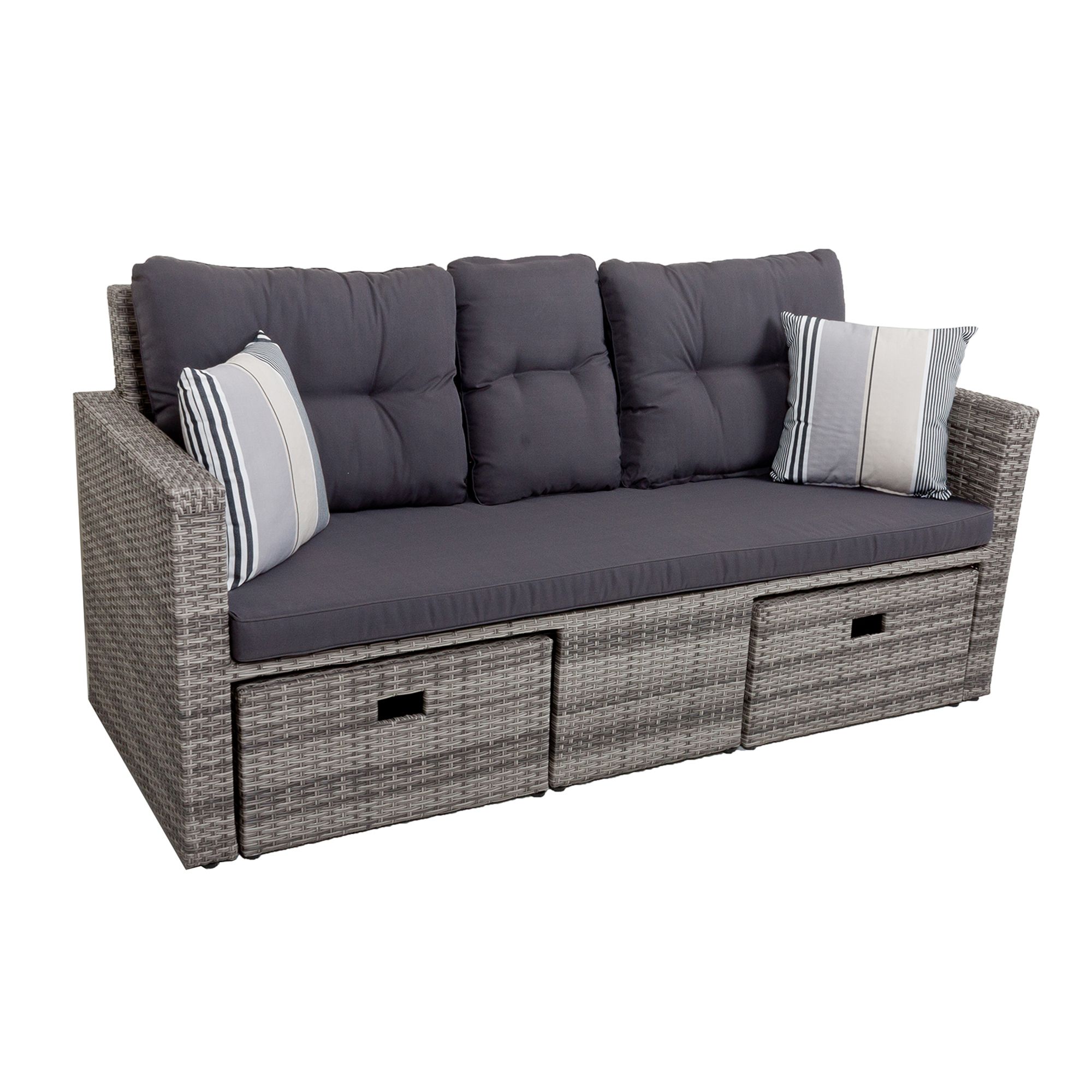 GARDEN PLEASURE Lounge-Sofa ca. Kunststoffgeflecht 180x86x75cm VALLETTA