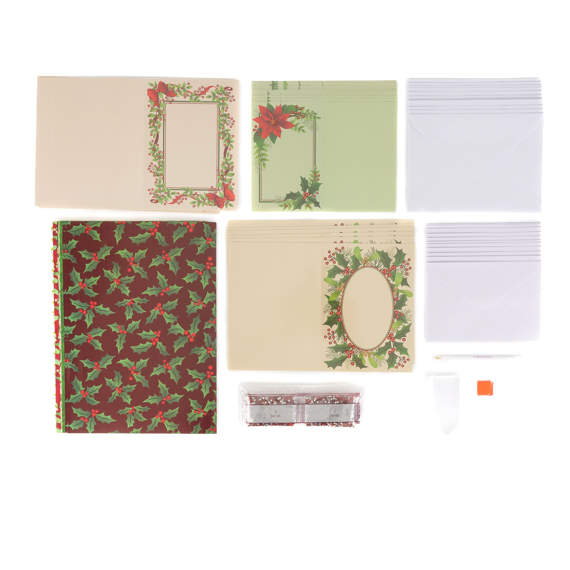 CRAFT BUDDY™ Grußkarten-Set Weihnachten mit Kristallen 82tlg.