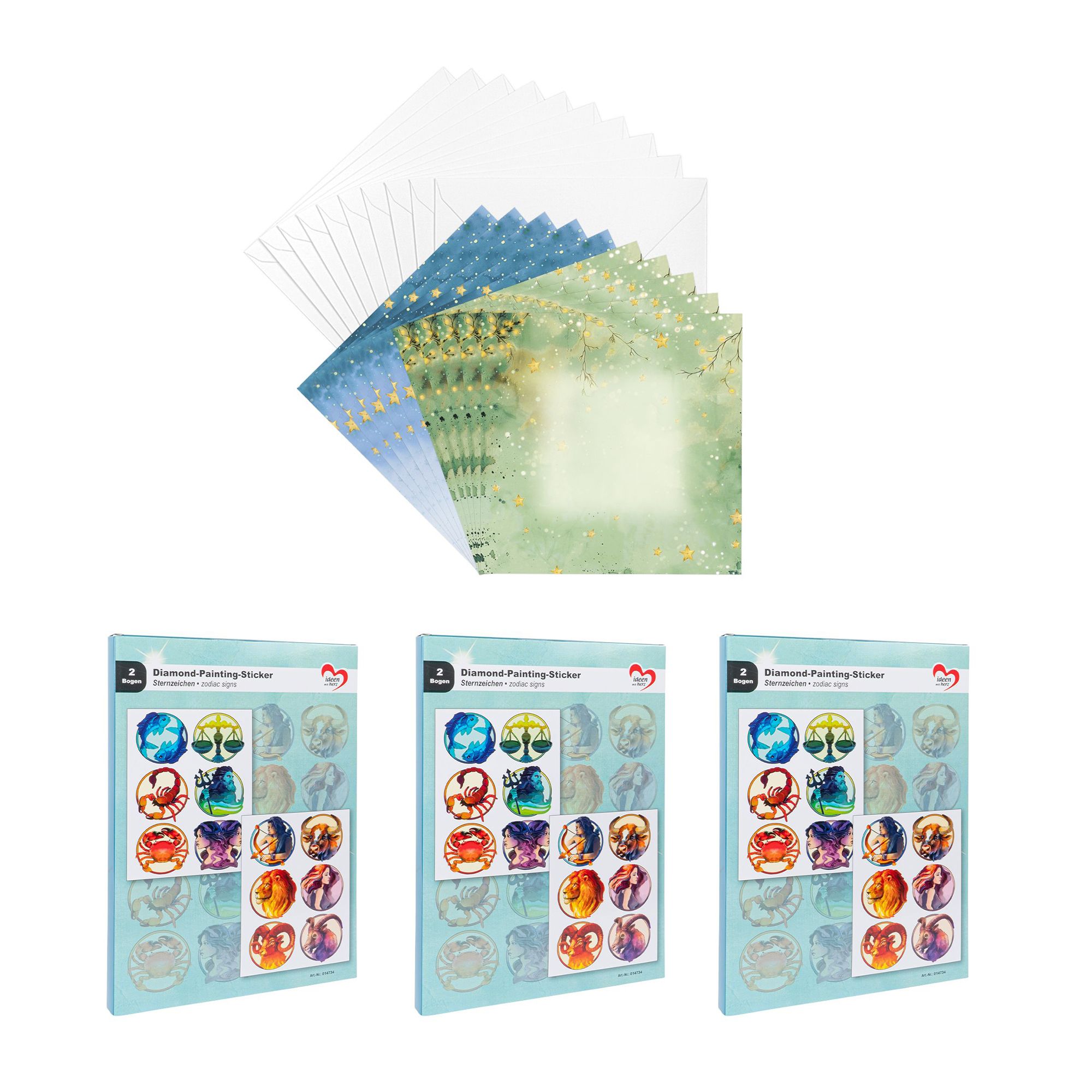 KARIN JITTENMEIER Diamond Painting-Set Sternzeichen Stickerbogen 29tlg.