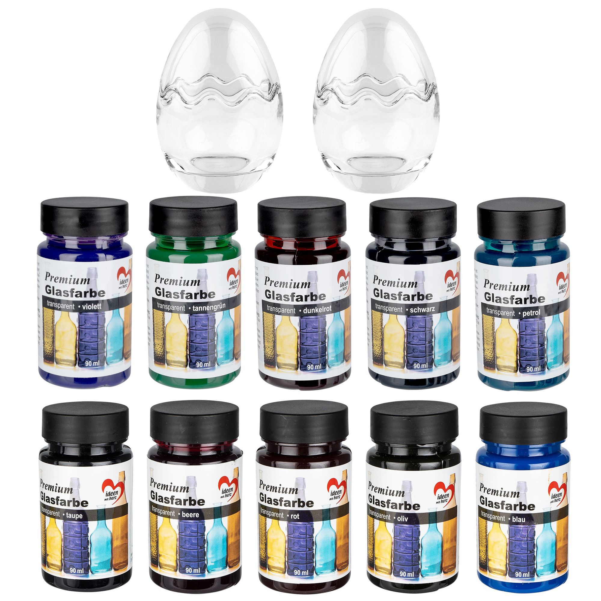 KARIN JITTENMEIER Kreativfarben-Set Glasfarben & Glaseier 12tlg.