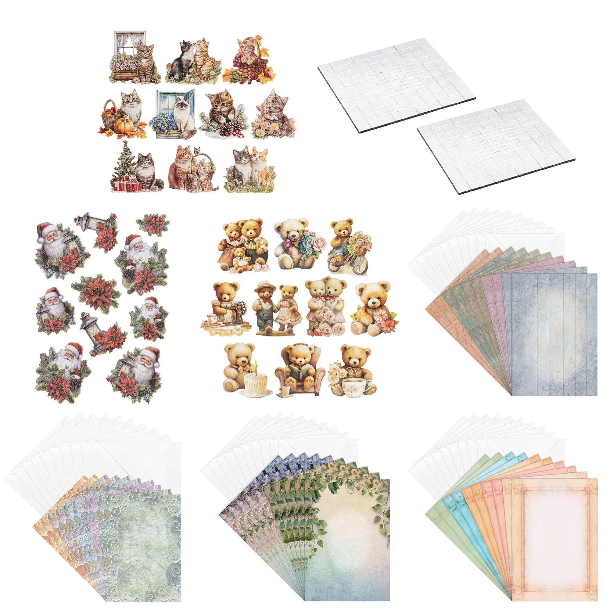 KARIN JITTENMEIER Grußkarten-Set Motivkarten & 3D Motive 122tlg.