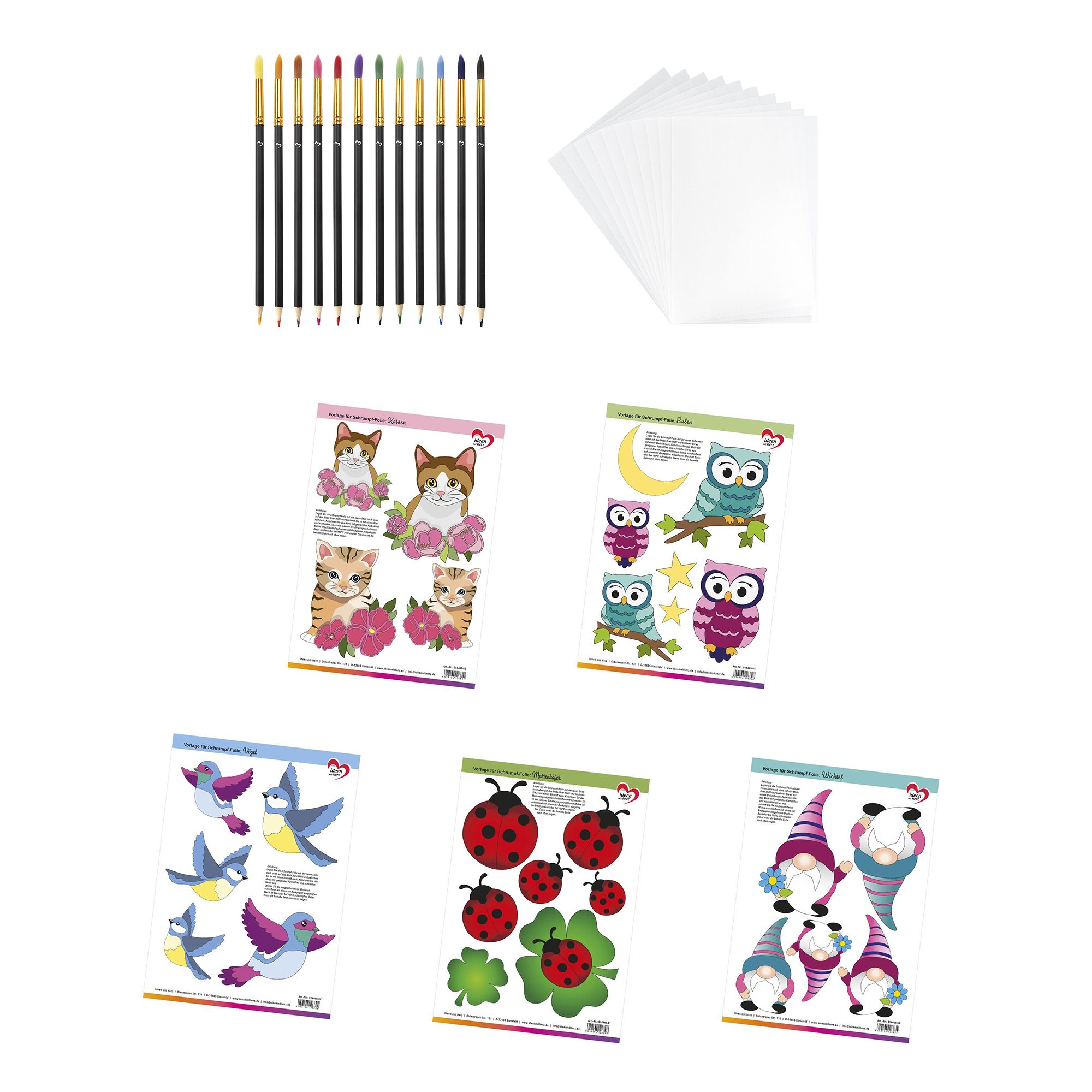 KARIN JITTENMEIER Kreativ-Set Schrumpf Folien & Brush Marker 45tlg.