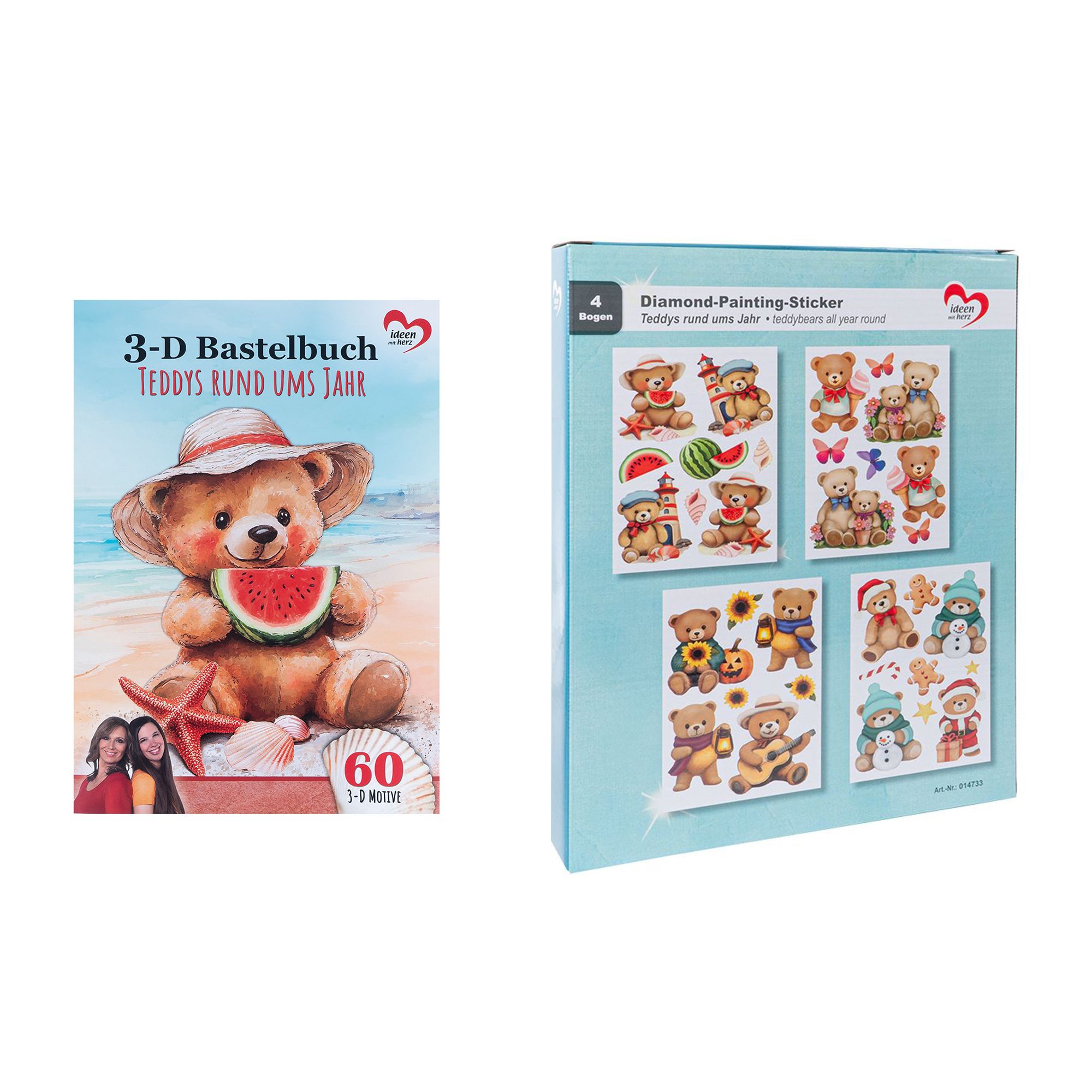 KARIN JITTENMEIER Diamond Painting-Set Teddybären & 3D Buch Teddys 6tlg.