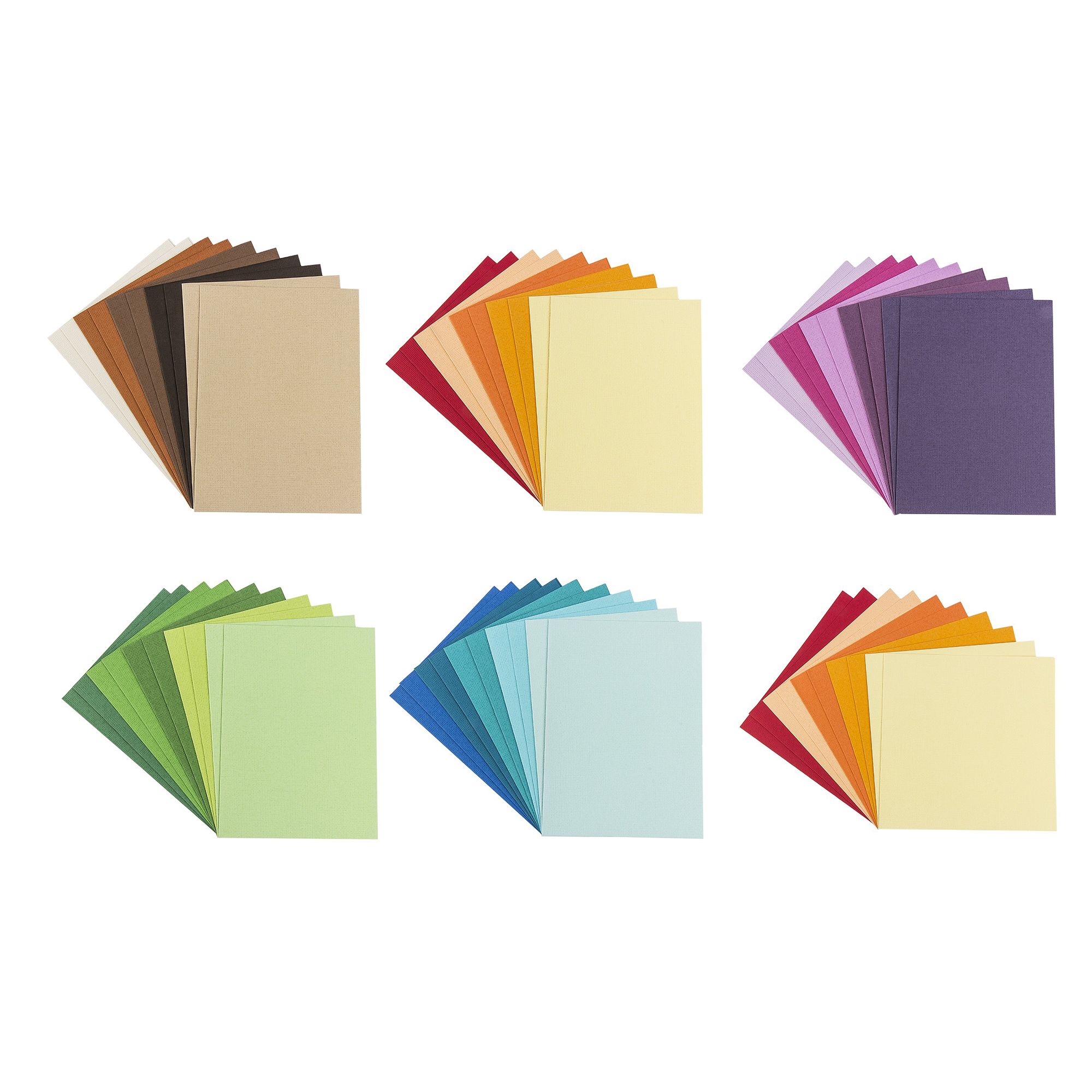 KARIN JITTENMEIER Grußkarten-Set Leinenprägung versch. Formate & Farben, 200tlg.