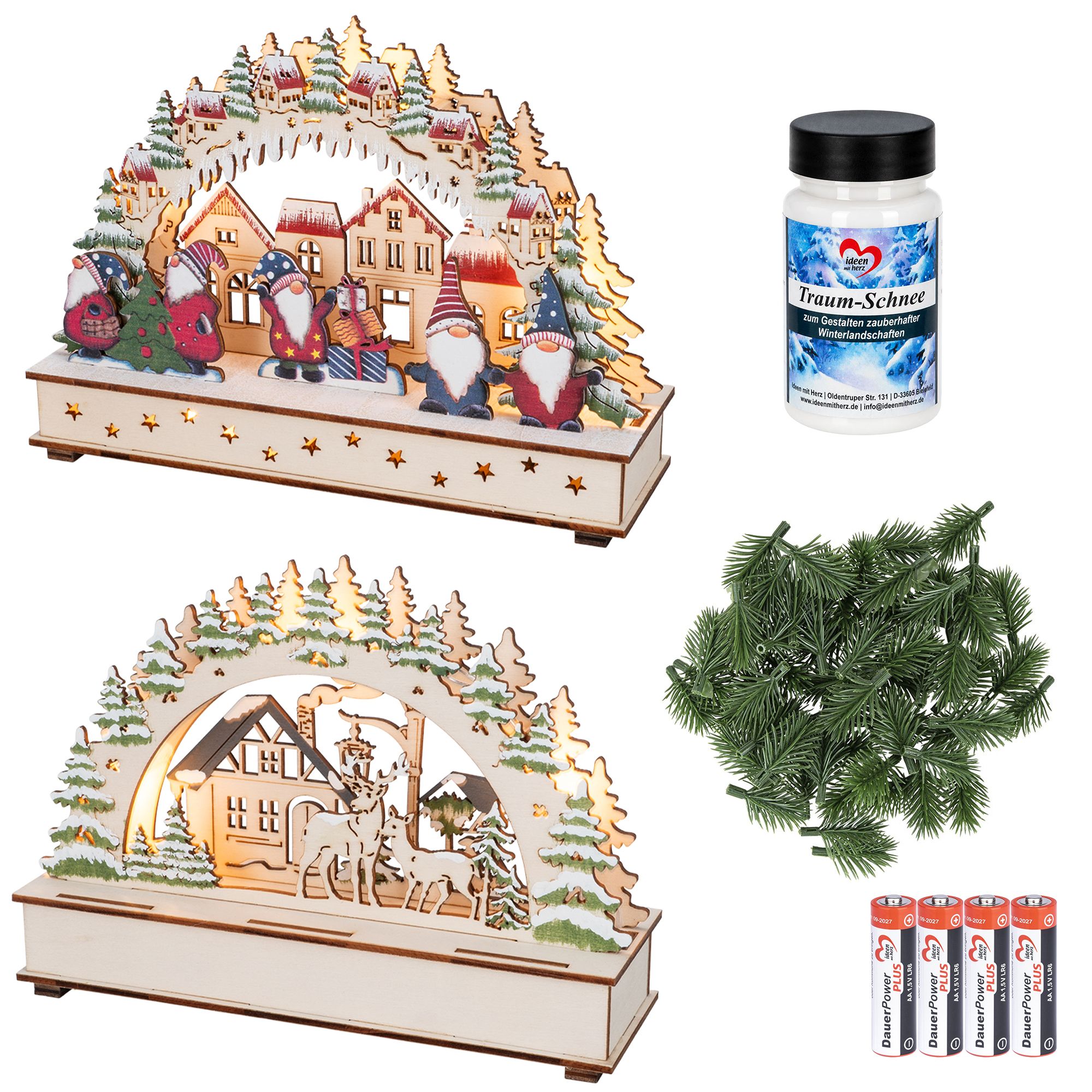 KARIN JITTENMEIER Kreativ-Set LED Schwibbögen & Traum Schnee 8tlg.