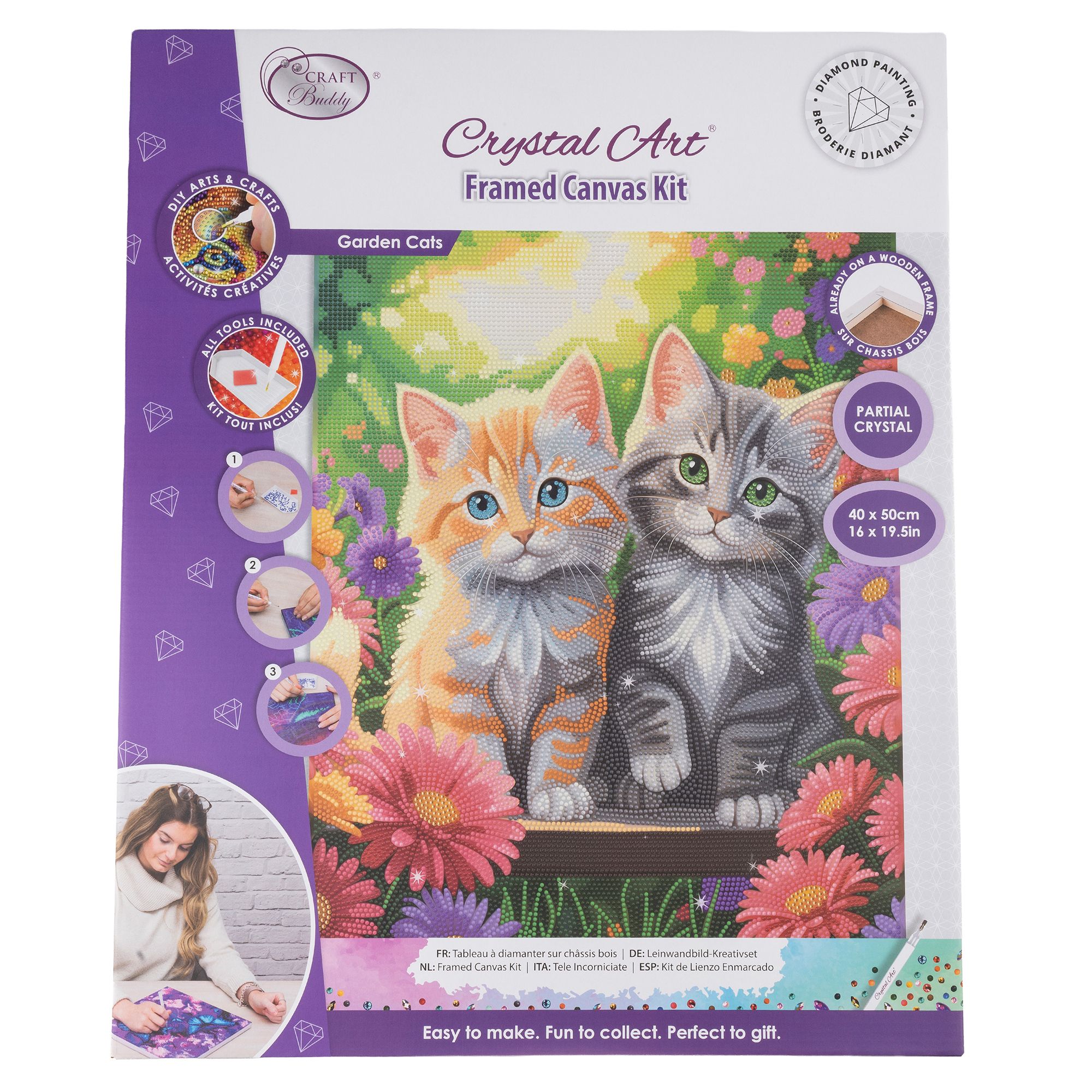 CRAFT BUDDY™ Diamond Painting Bild 40x50cm Katzen 5tlg.