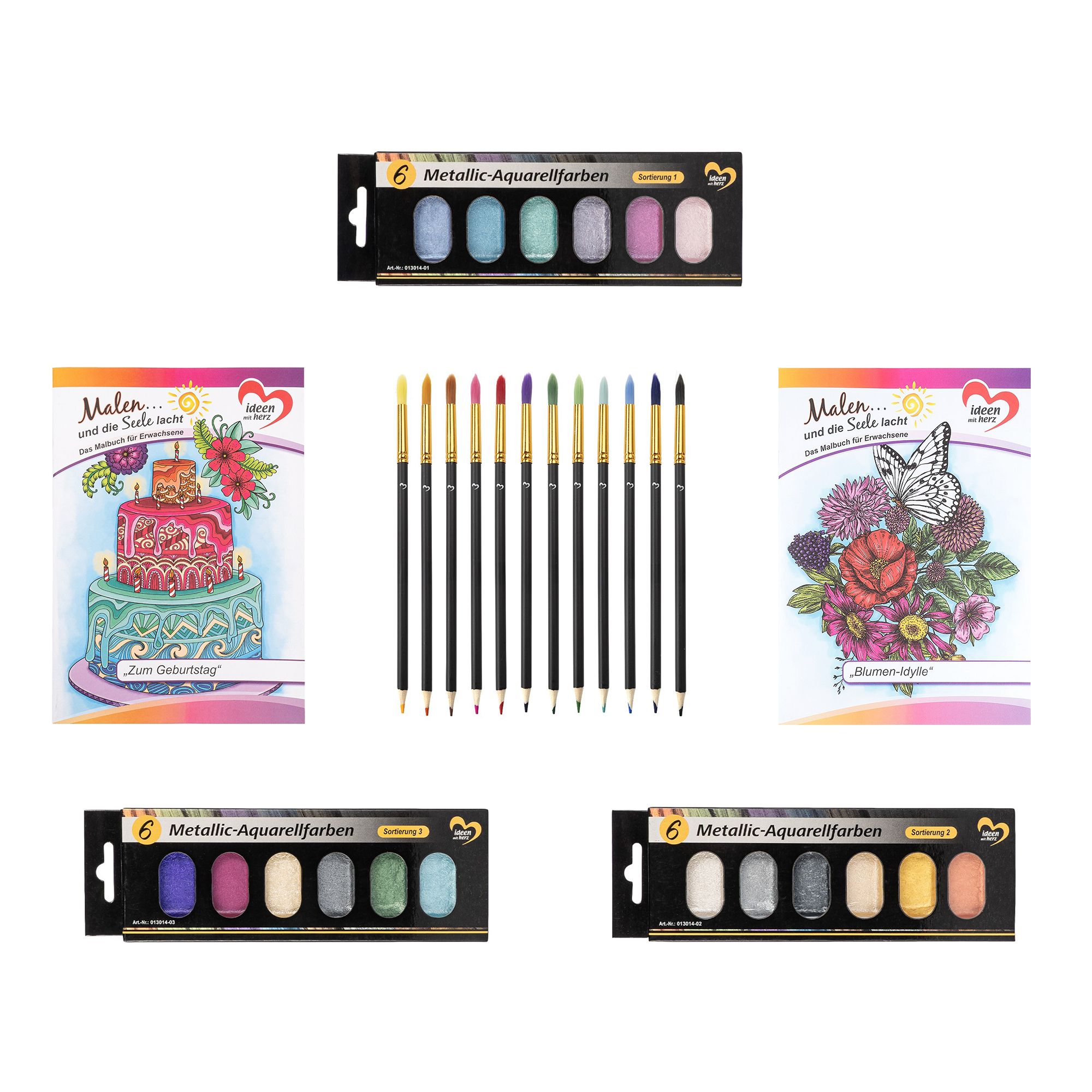  KARIN JITTENMEIER Kreativfarben-Set Aquarellfarben & Malbücher 32tlg.