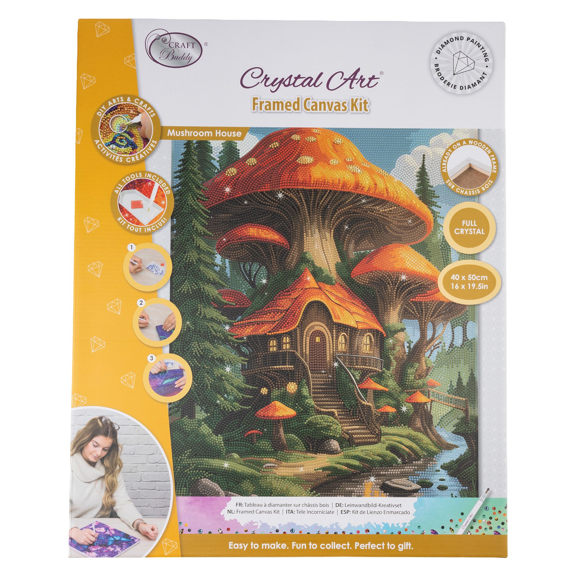 CRAFT BUDDY™ Diamond Painting Bild 40x50cm Pilzhaus 5tlg.