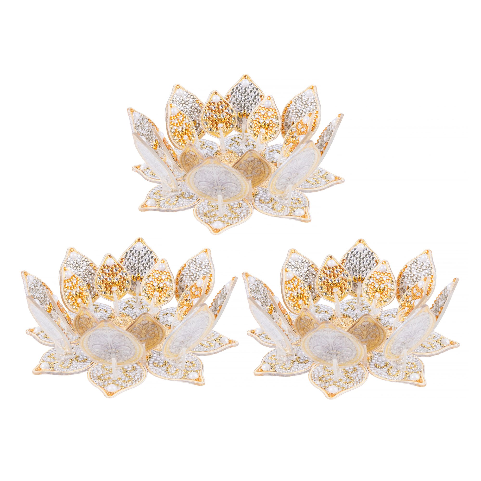 CRAFT BUDDY™ Diamond Painting 3 Kerzenhalter ca. 19,5x19,5x6cm 8tlg.