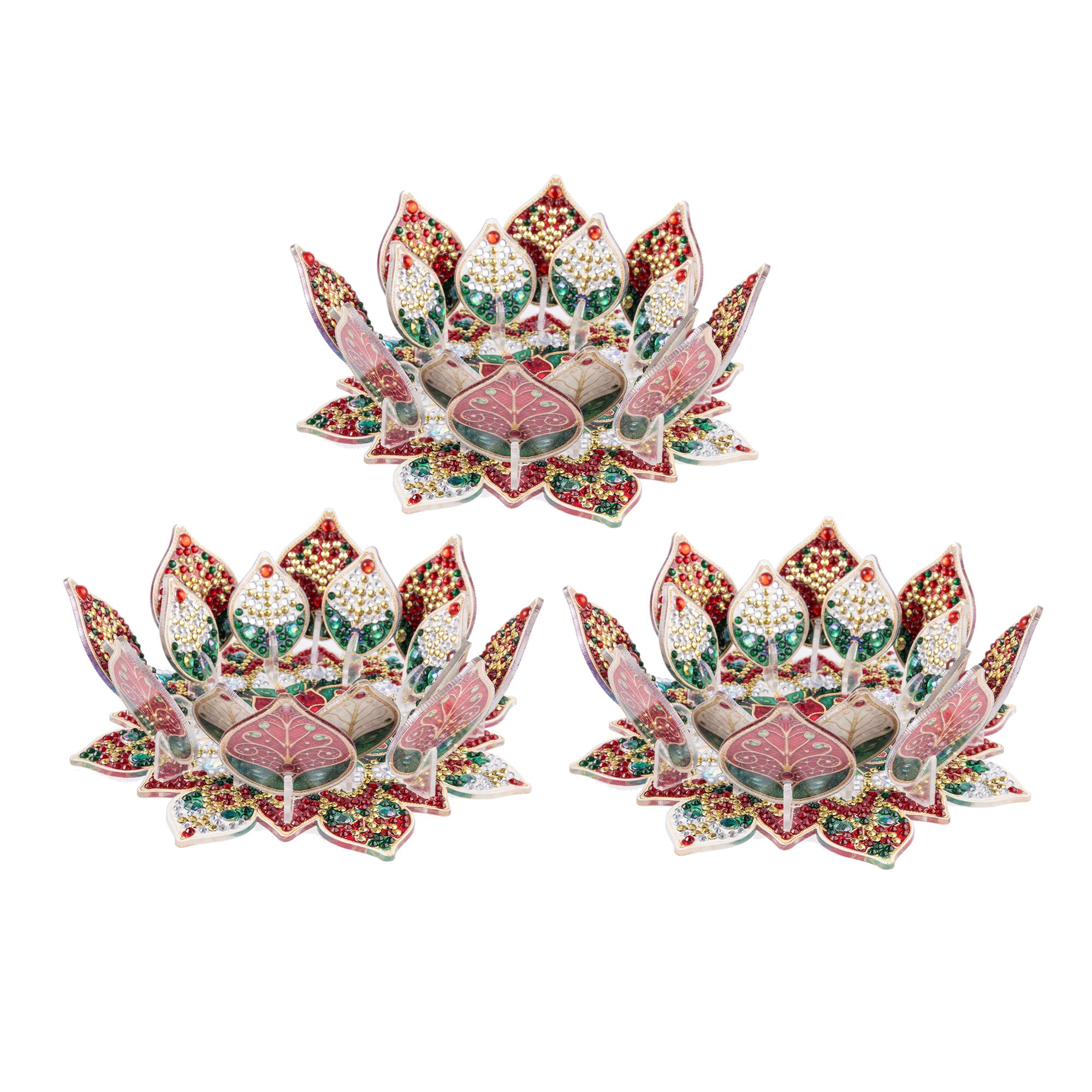 CRAFT BUDDY™ Diamond Painting 3 Kerzenhalter ca. 19,5x19,5x6cm 8tlg.