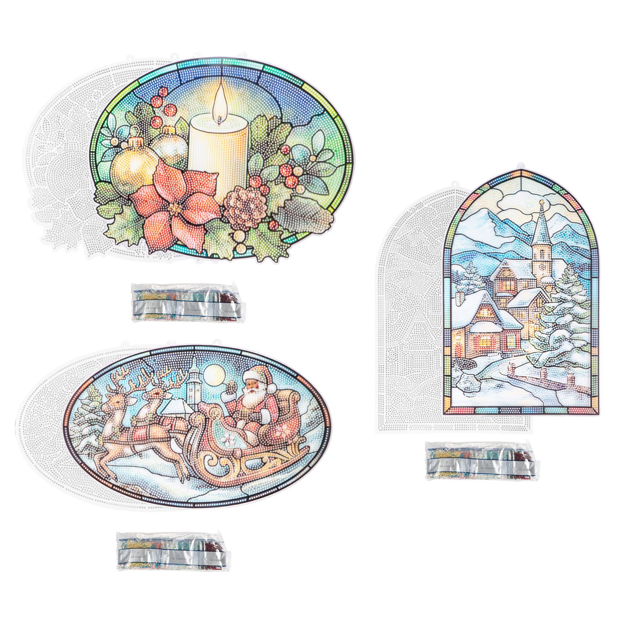 KARIN JITTENMEIER Diamond Painting-Set Fensterbilder verschiedene Motive 6tlg.