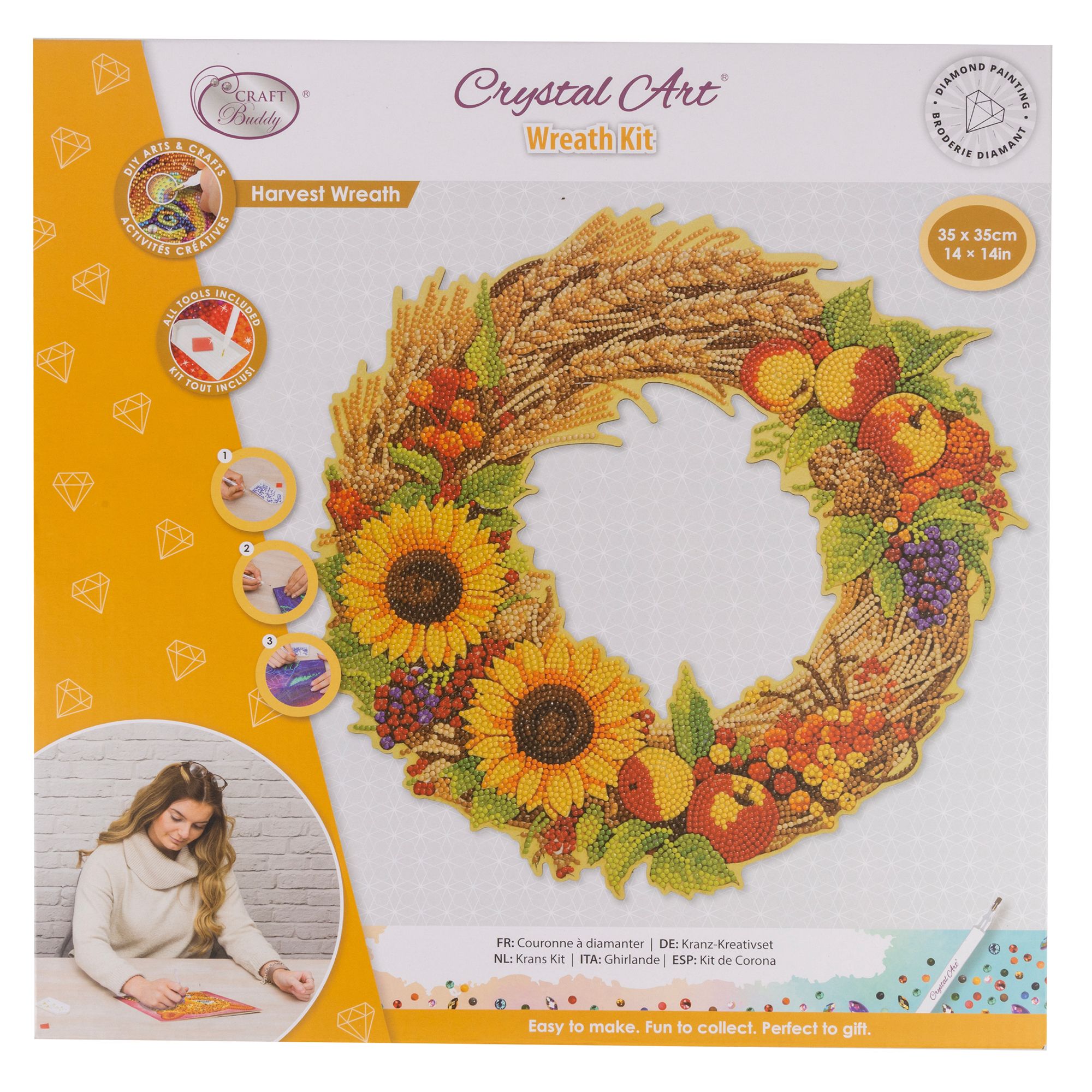 CRAFT BUDDY™ Diamond Painting Herbstkranz ca. 35cmd. 6tlg.
