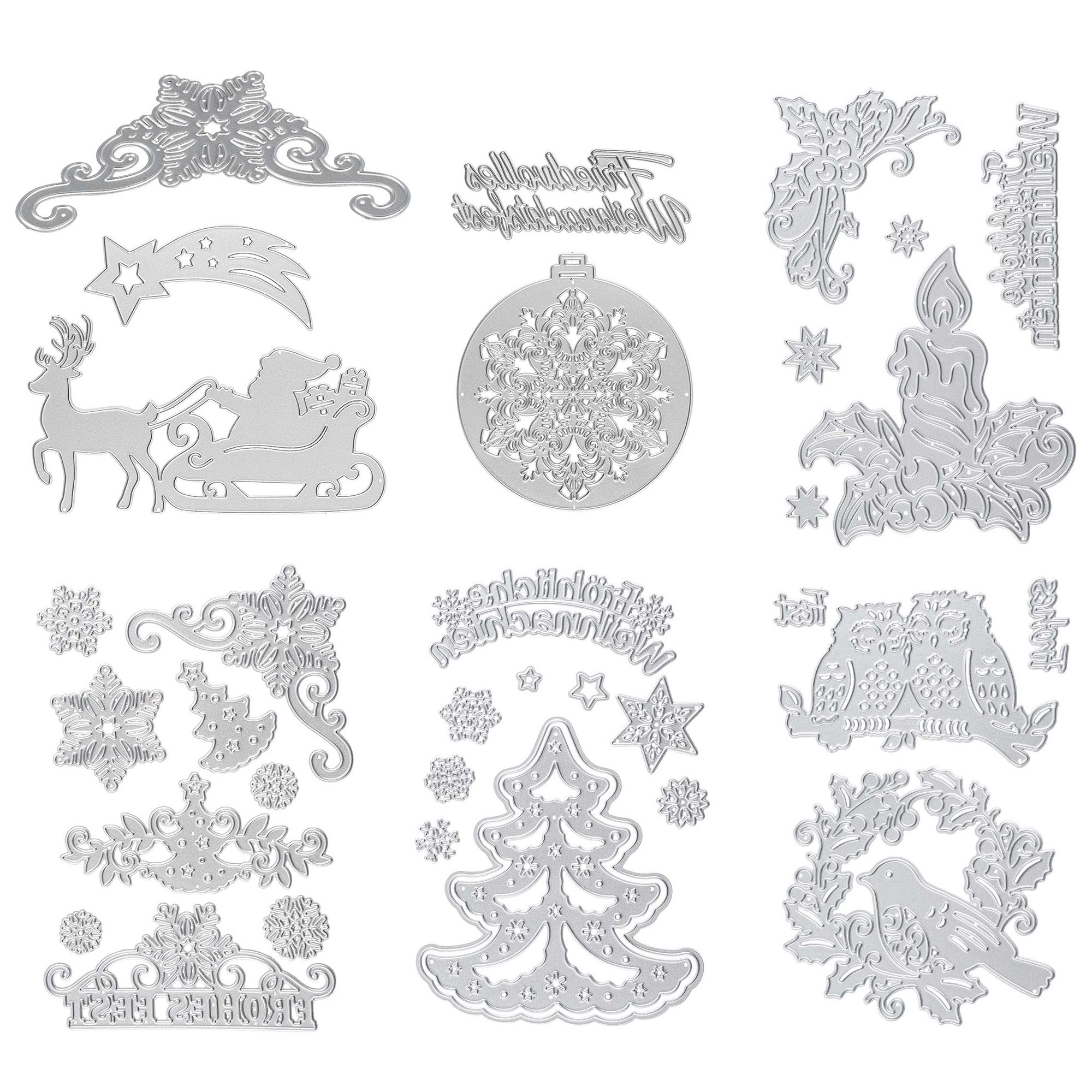 KARIN JITTENMEIER Schablonen-Set Winterzeit versch. Designs & Größen, 33tlg.