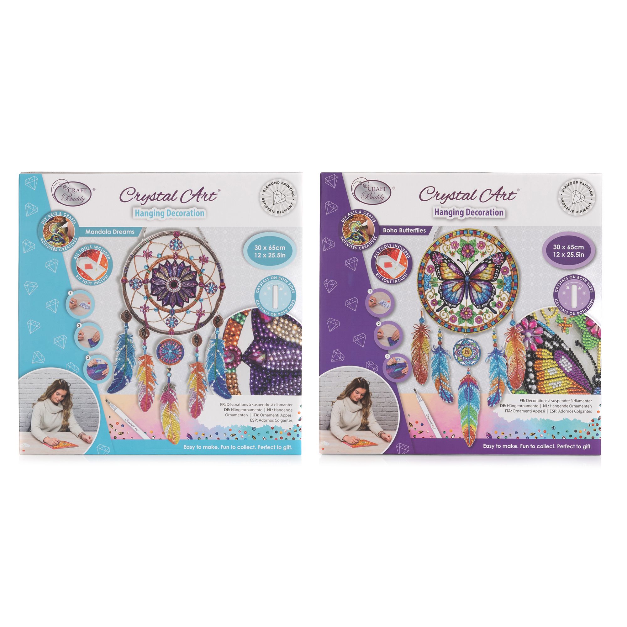 CRAFT BUDDY™ Diamond Painting 2 Traumfänger ca. 30x30cm 11tlg.